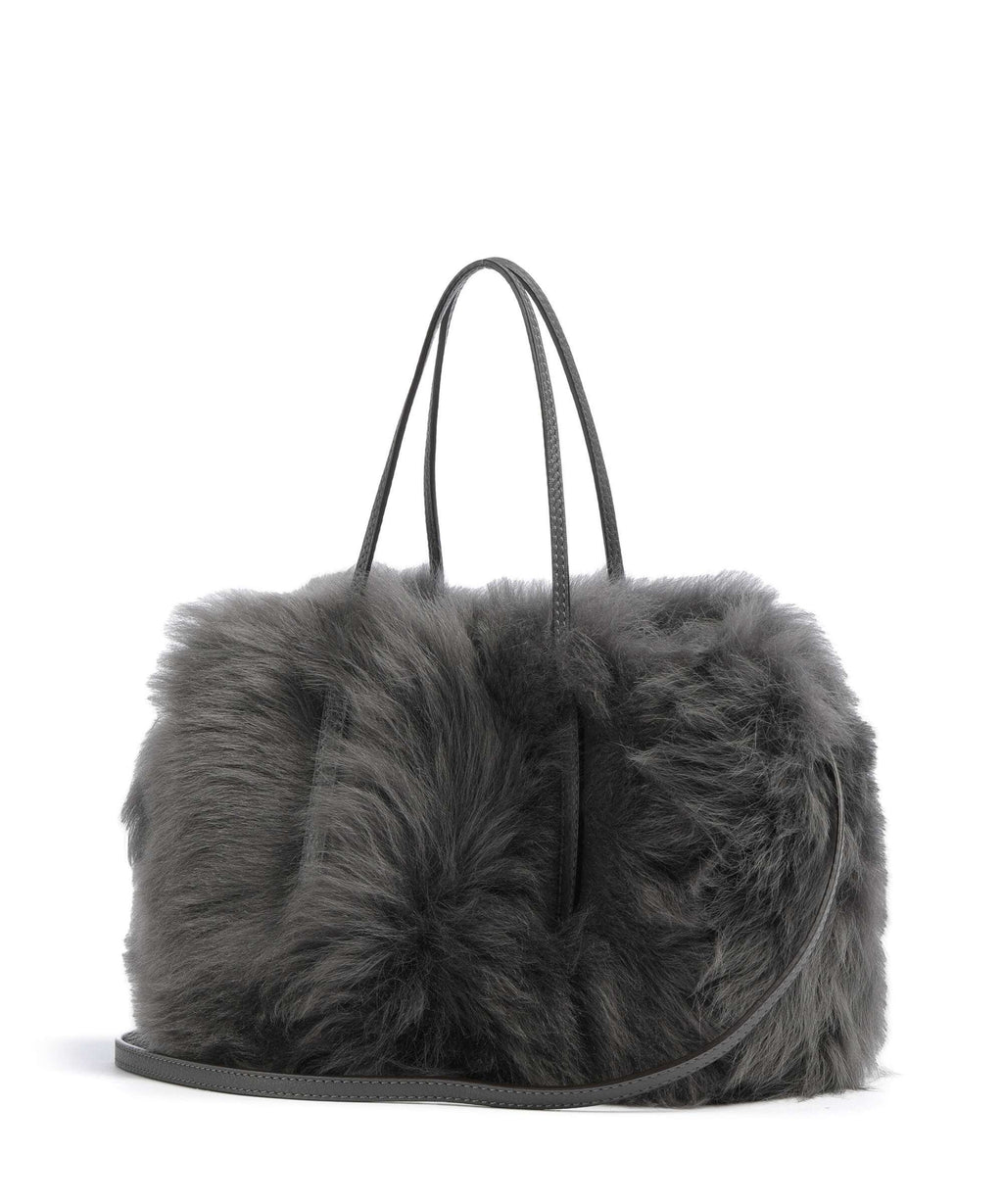 Abro Shearling Noelle Handbag grey