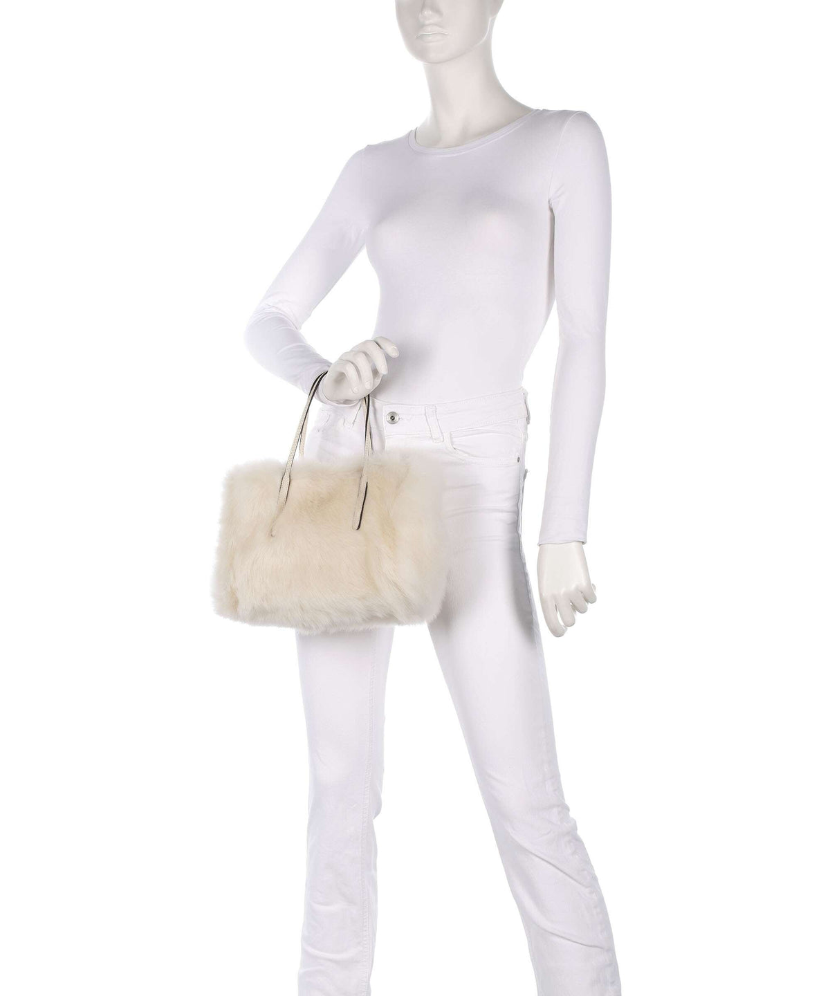 Abro Shearling Noelle Handbag beige