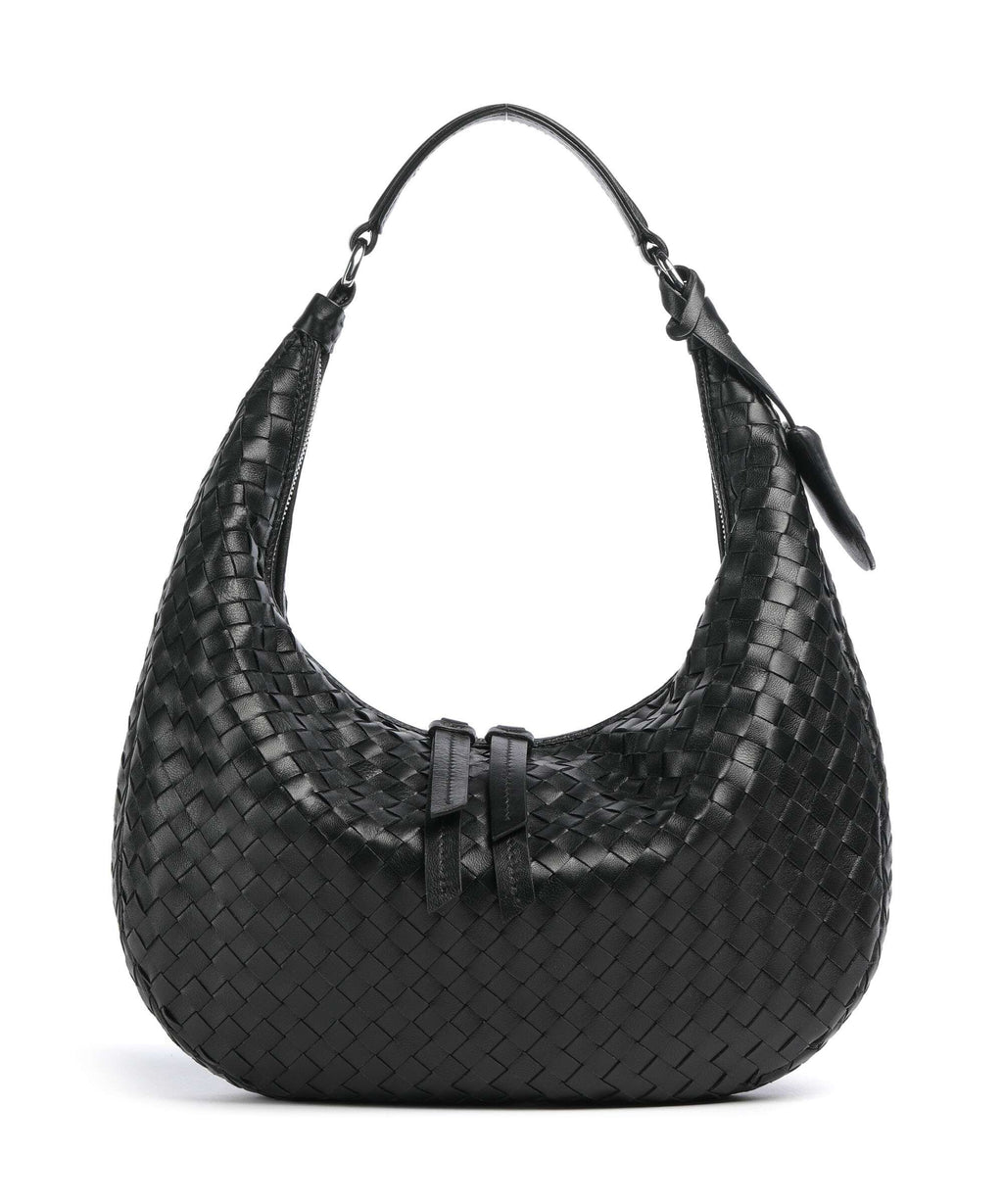 Abro Piuma Nana Small Hobo bag black/nickel