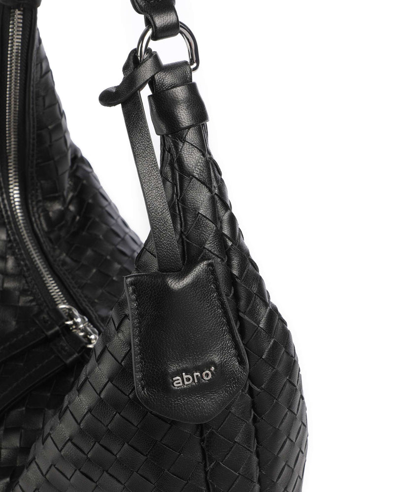 Abro Piuma Nana Small Hobo bag black/nickel