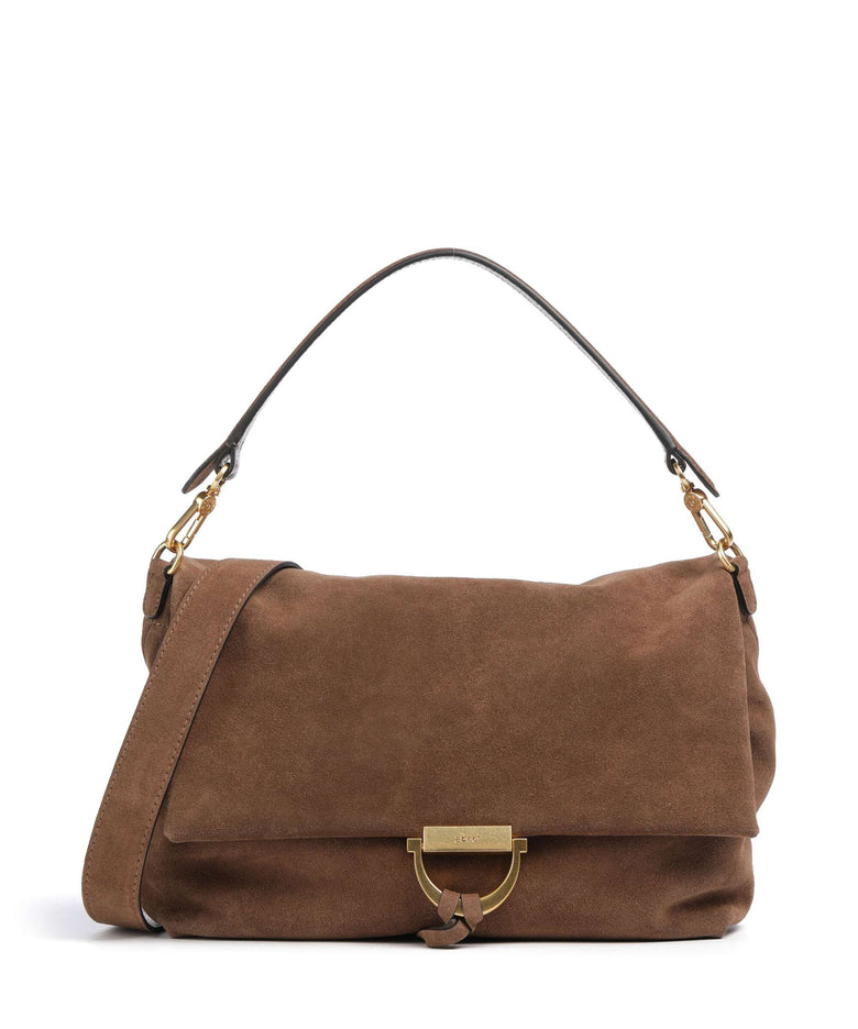Abro Suede Temi Large Shoulder bag wood