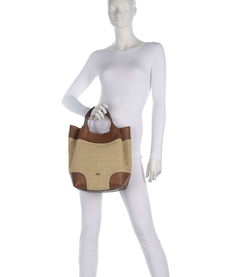 Abro Maglia Raffia Essential Medium Handbag natural/nut