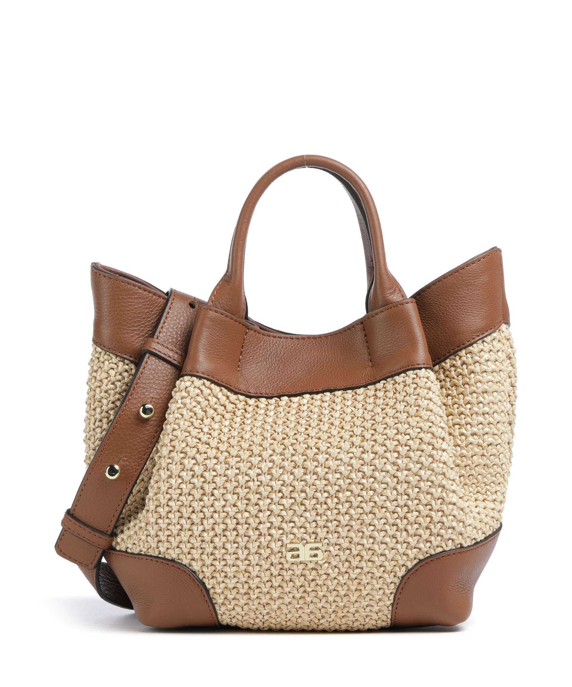Abro Maglia Raffia Essential Small Handbag natural/nut