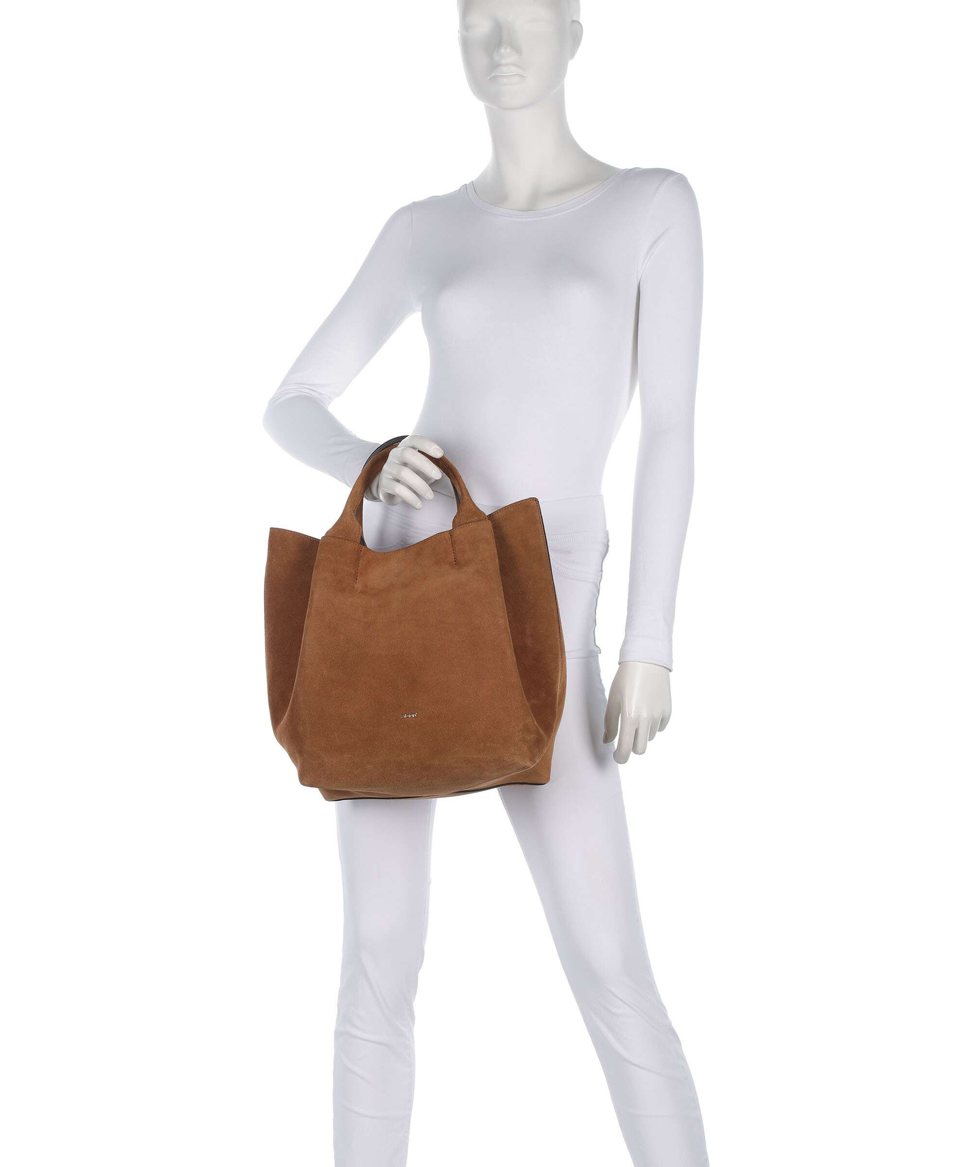 イタリア製　90~00s abro suède hand bag y2k Abro Suede Essential Medium Handbag brushed leather cuoio - 032405