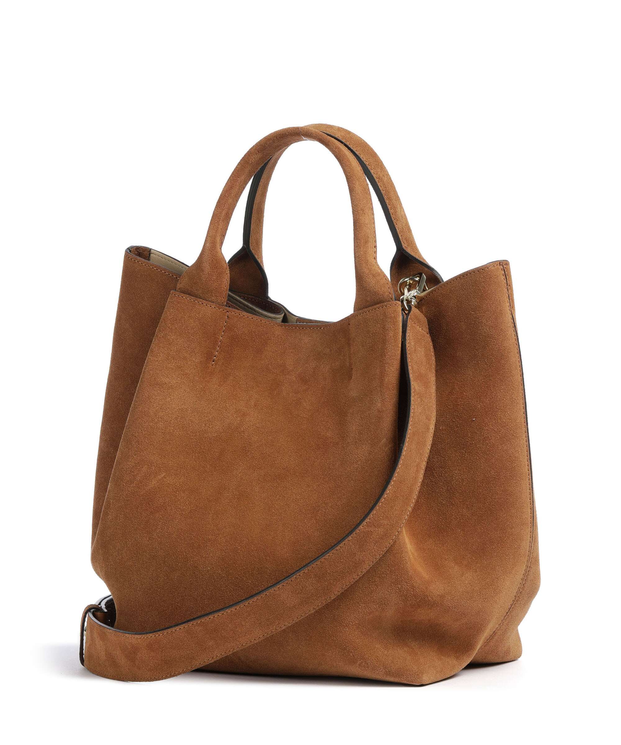 イタリア製　90~00s abro suède hand bag y2k Abro Suede Essential Medium Handbag brushed leather cuoio - 032405