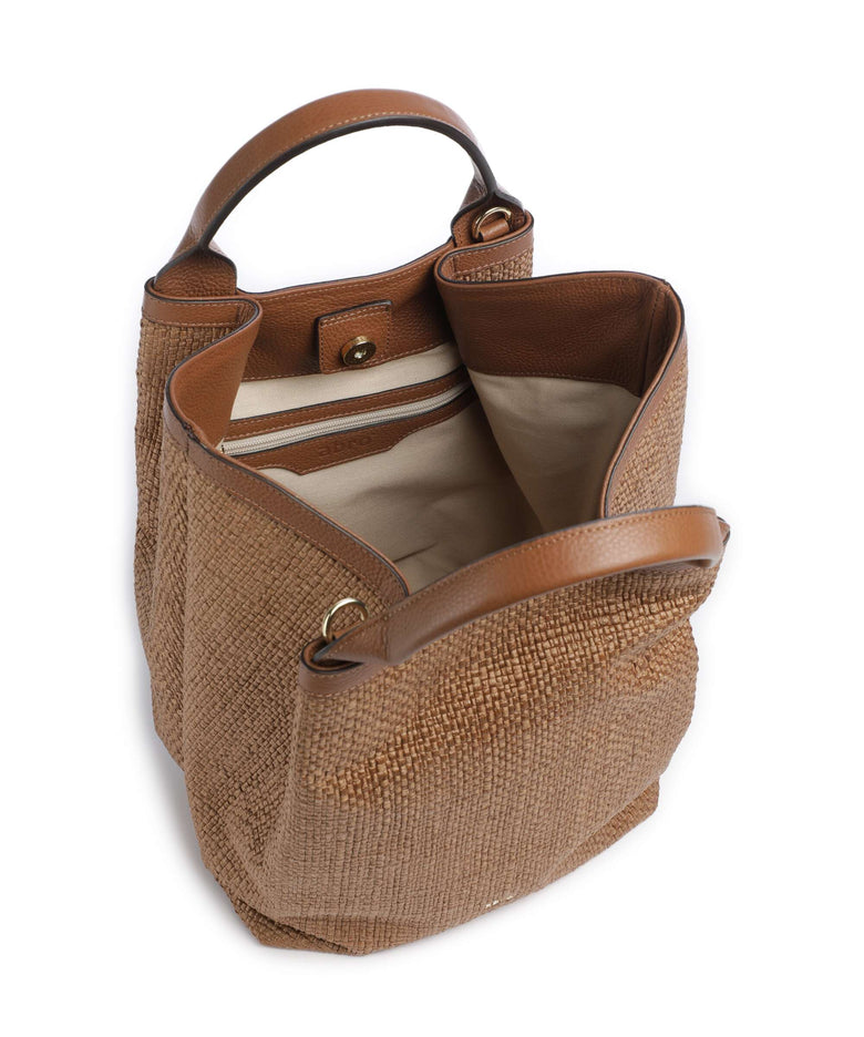 Abro Raffia Intreccio Essential Medium Handbag caramel/cognac