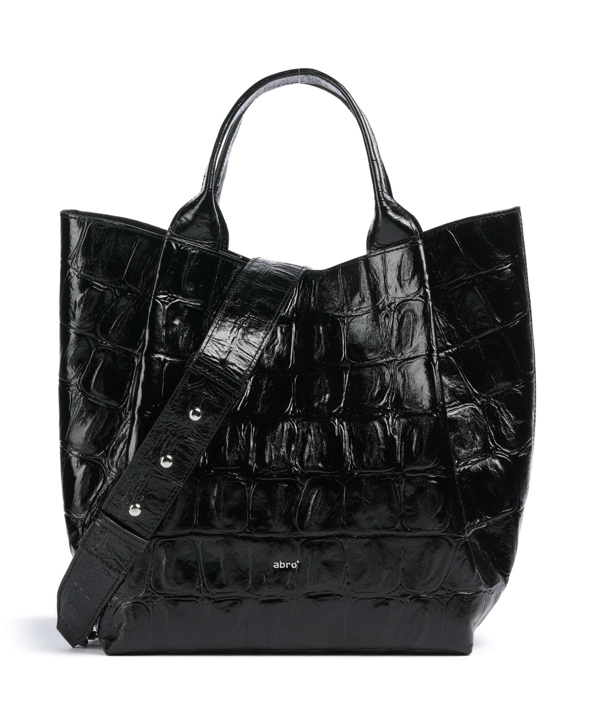 Abro Maxi Cocco Essential Medium Handbag leather black/nickel