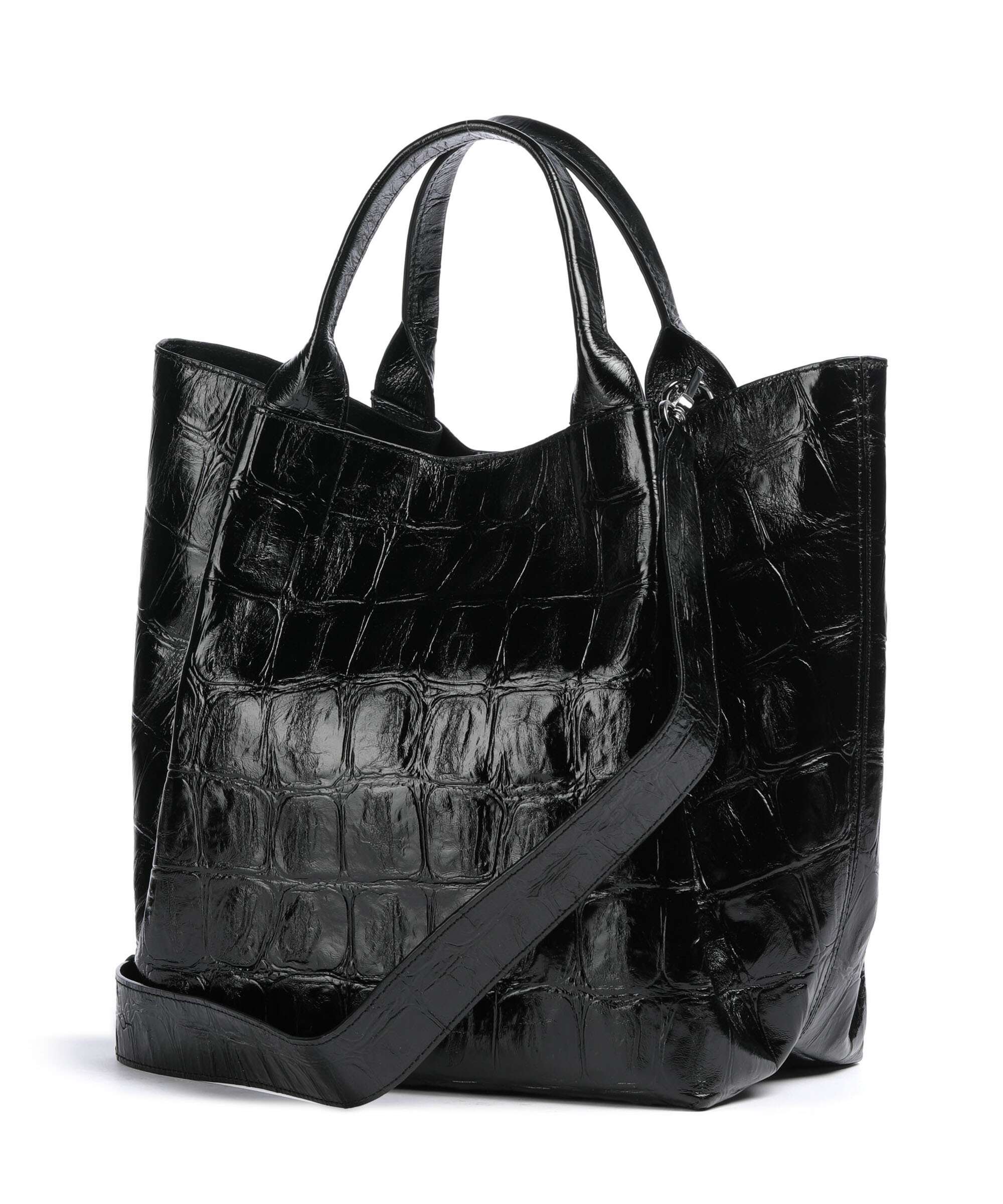 Abro Maxi Cocco Essential Medium Handbag leather black/nickel