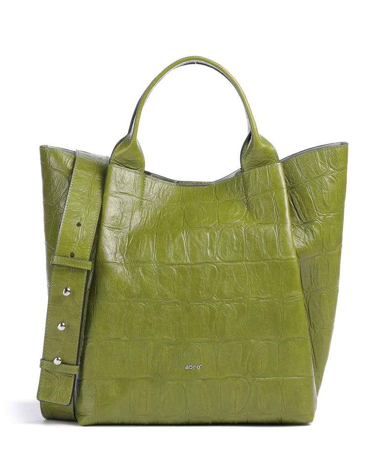 Abro Maxi Cocco Essential Medium Handbag embossed leather lime