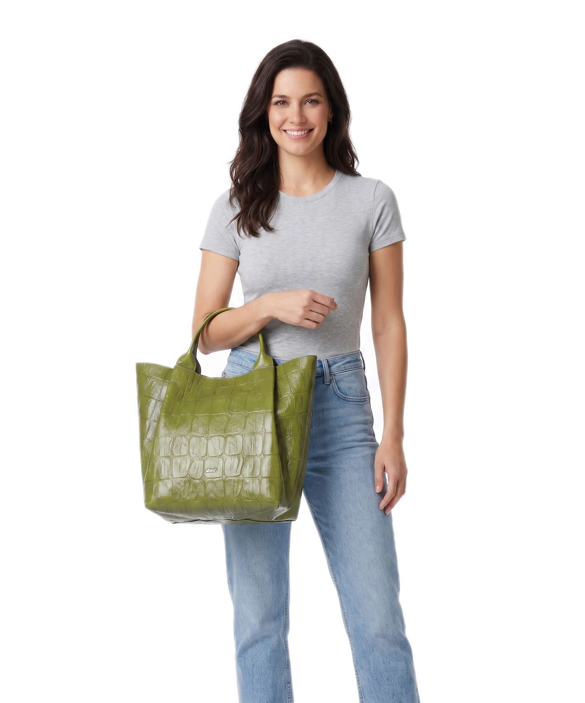 Abro Maxi Cocco Essential Medium Handbag leather lime - 032405-20