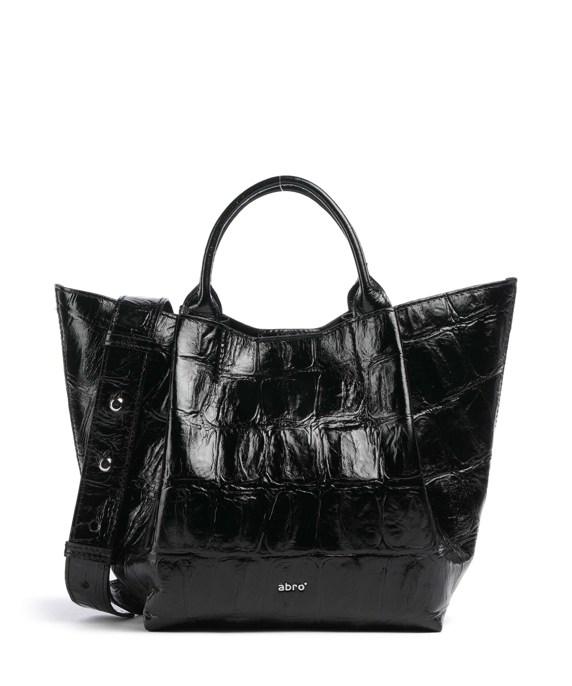 Abro Maxi Cocco Essential Small Handbag black/nickel