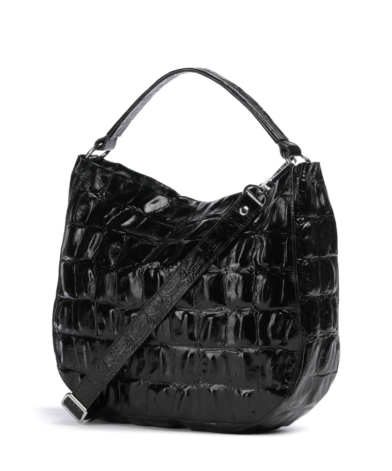 Abro Maxi Cocco Mia Hobo bag black/nickel