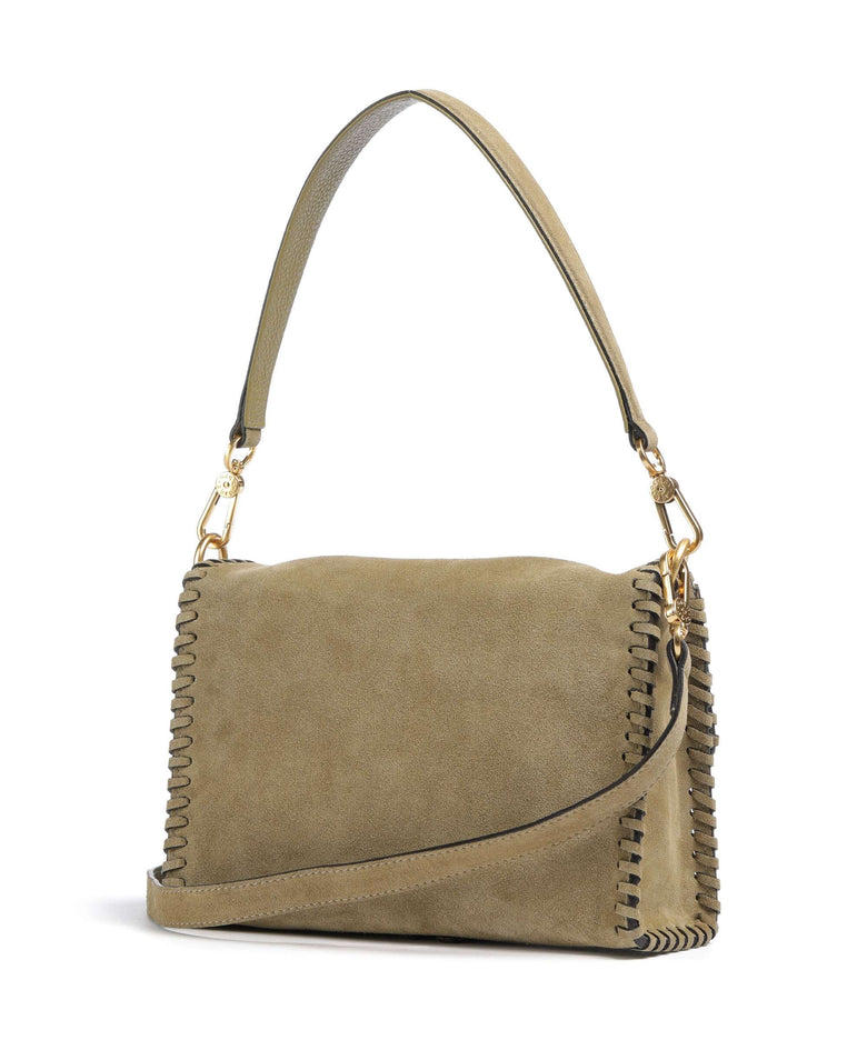 Abro Suede Temi Stitch Shoulder bag mud