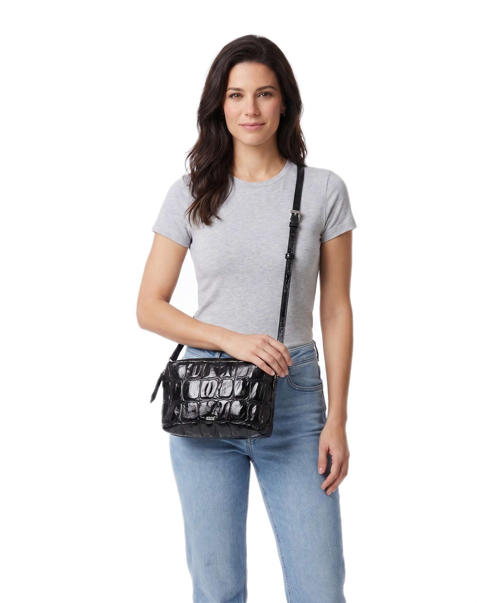 Abro Maxxi Cocco Kaia Crossbody bag black/nickel