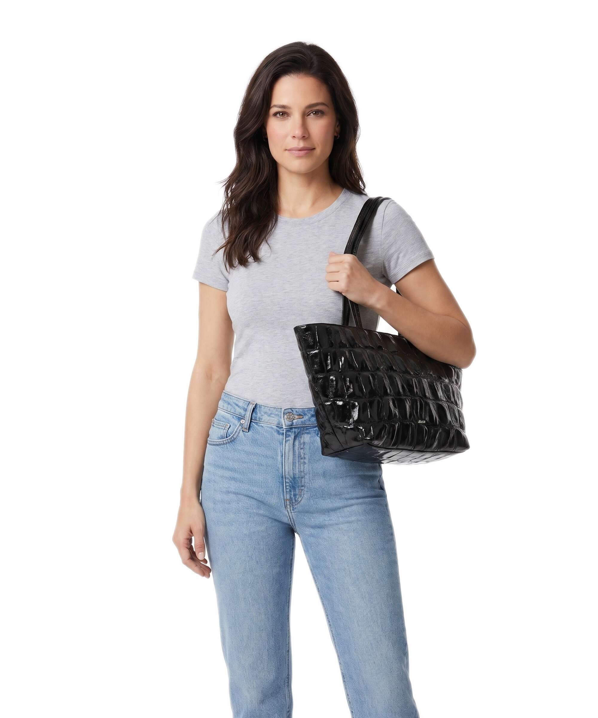 Abro Maxxi Cocco Alba Tote bag black/nickel