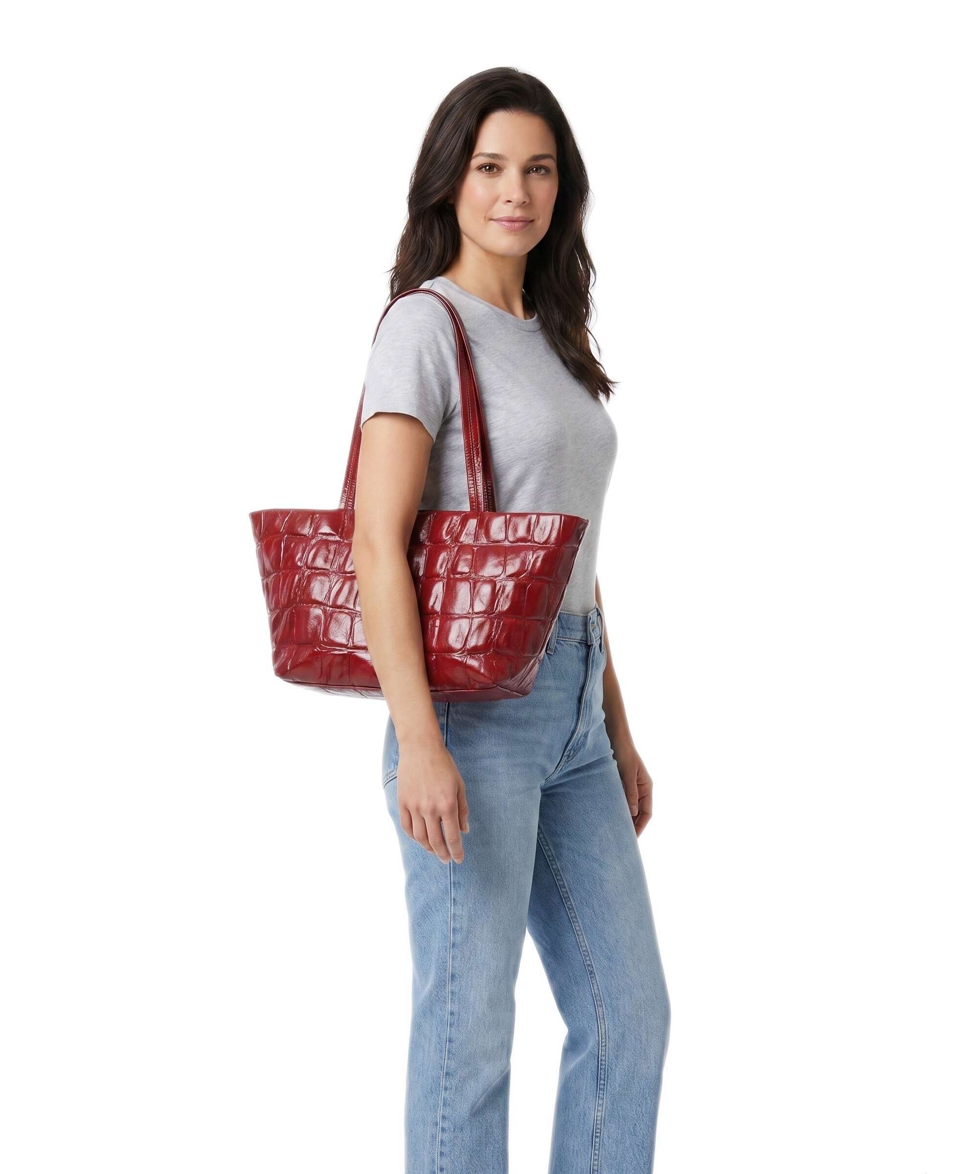Abro Maxxi Cocco Alba Tote bag ruby
