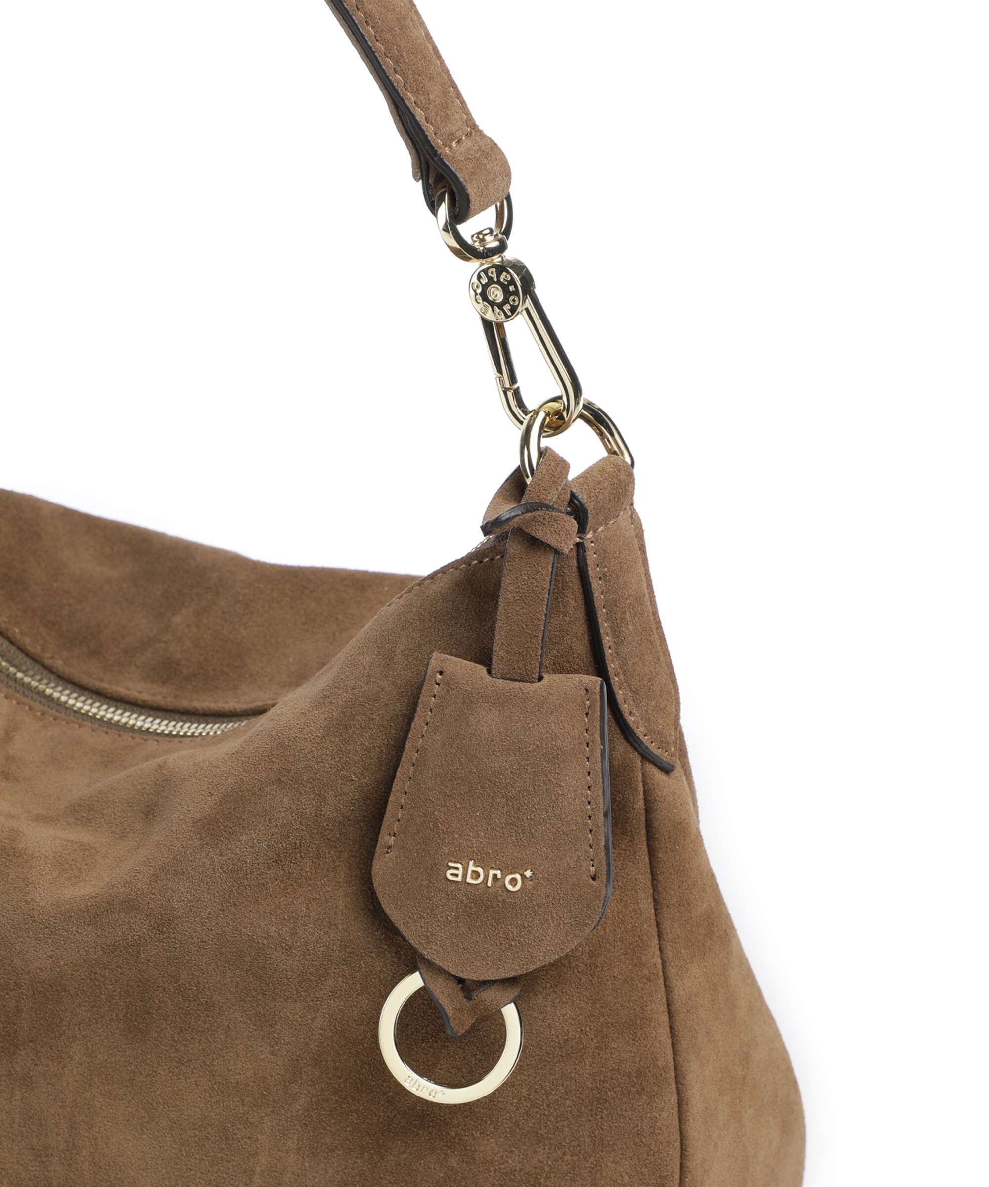 Abro Suede Juna Small Hobo bag khaki