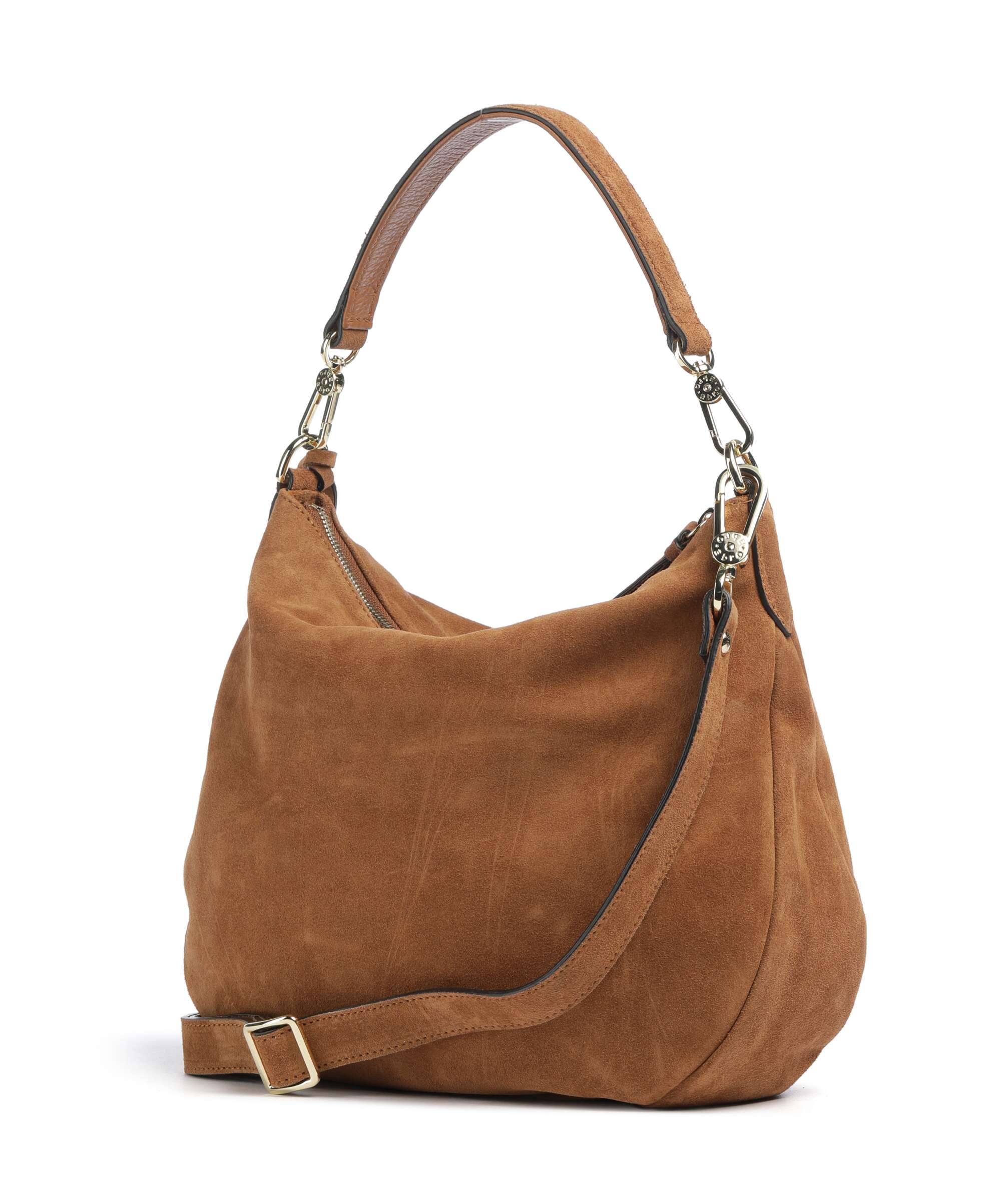 Abro Suede Juna Small Hobo bag cuoio