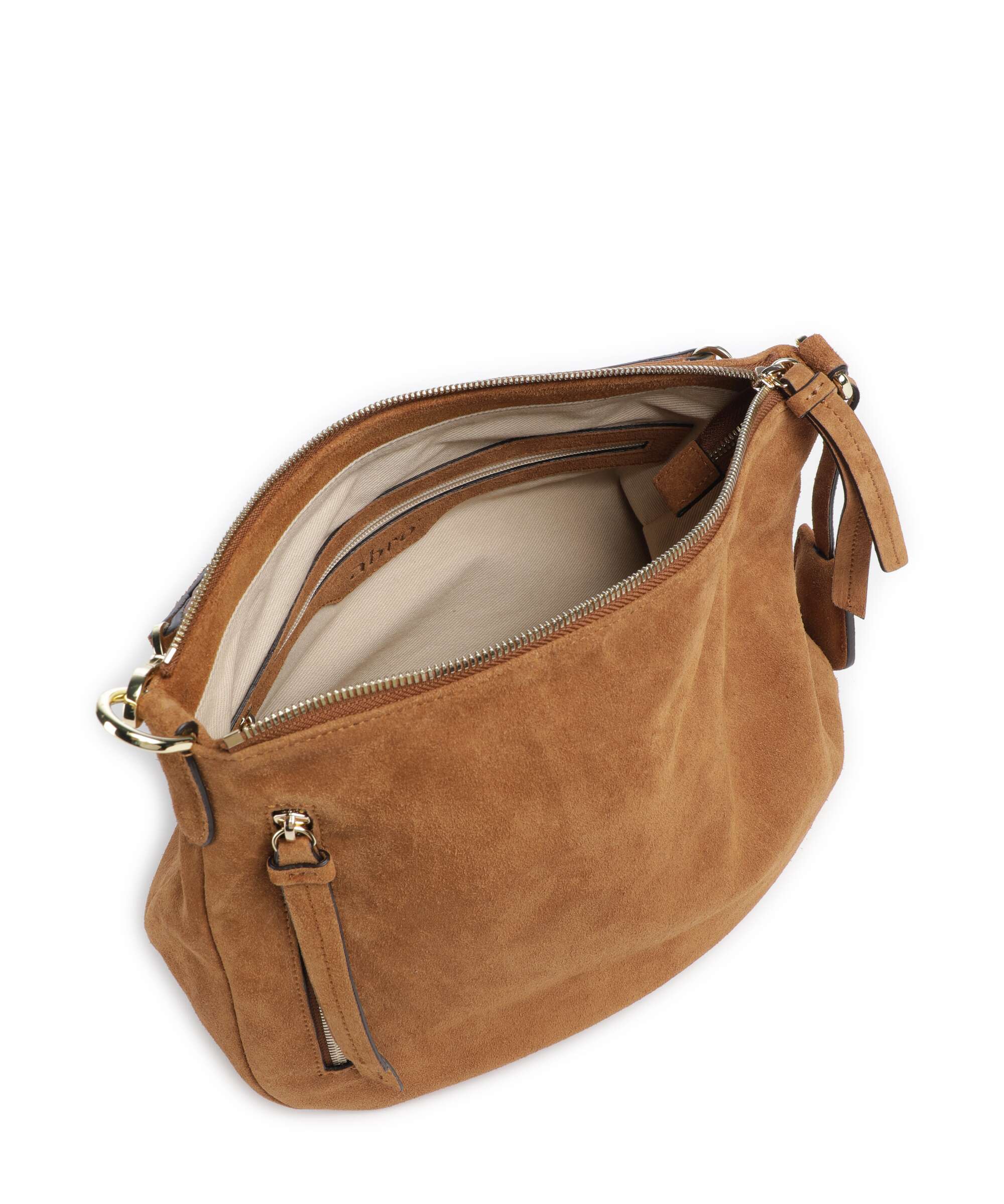 Abro Suede Juna Small Hobo bag cuoio