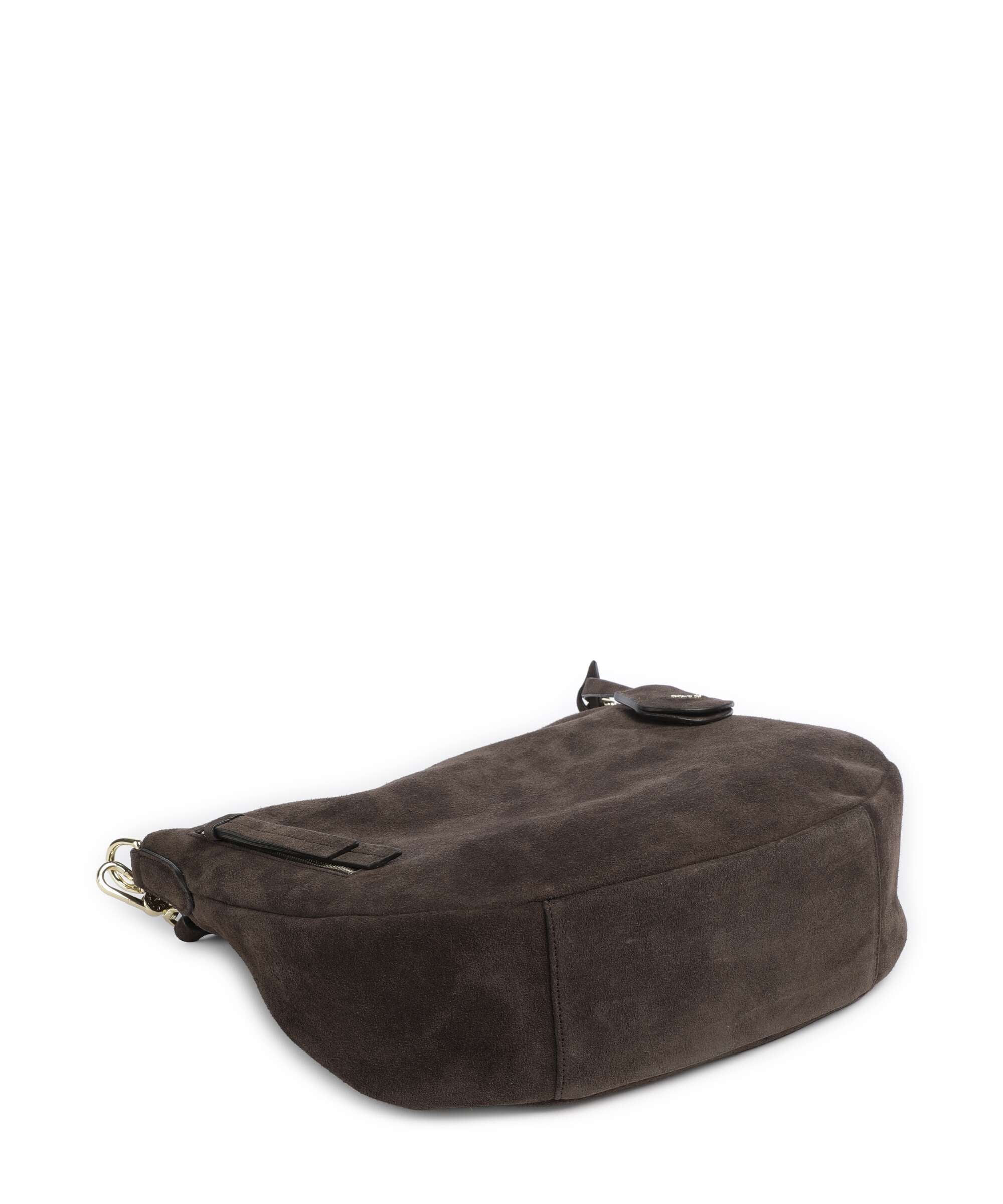 Abro Suede Juna Small Hobo bag dark brown