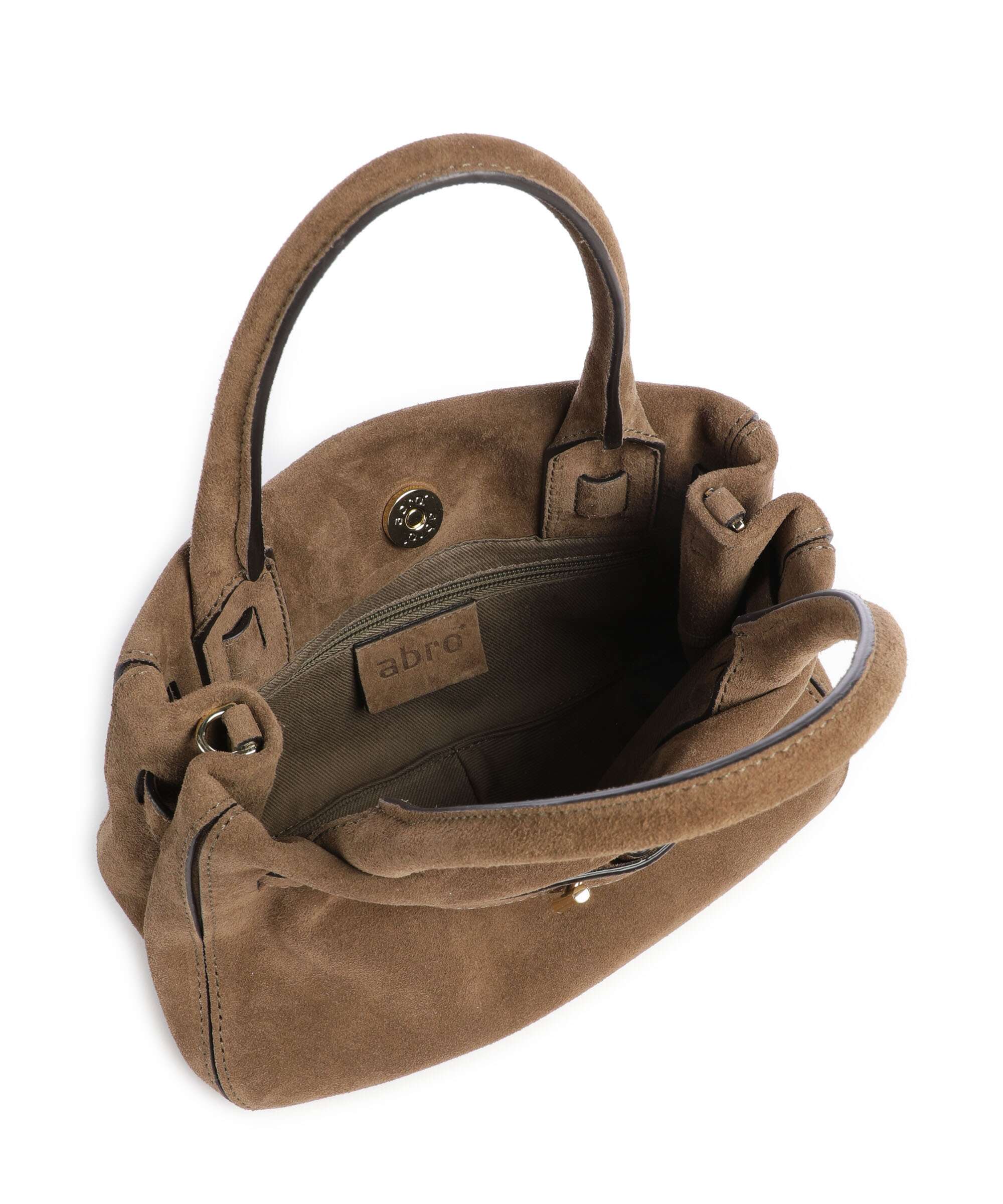 Abro Suede Jill Handbag khaki