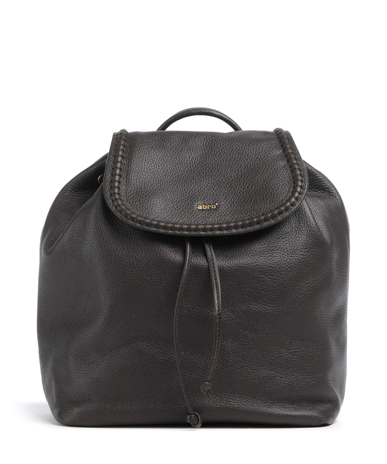 Abro Agave Signature Backpack fine grain leather dark brown