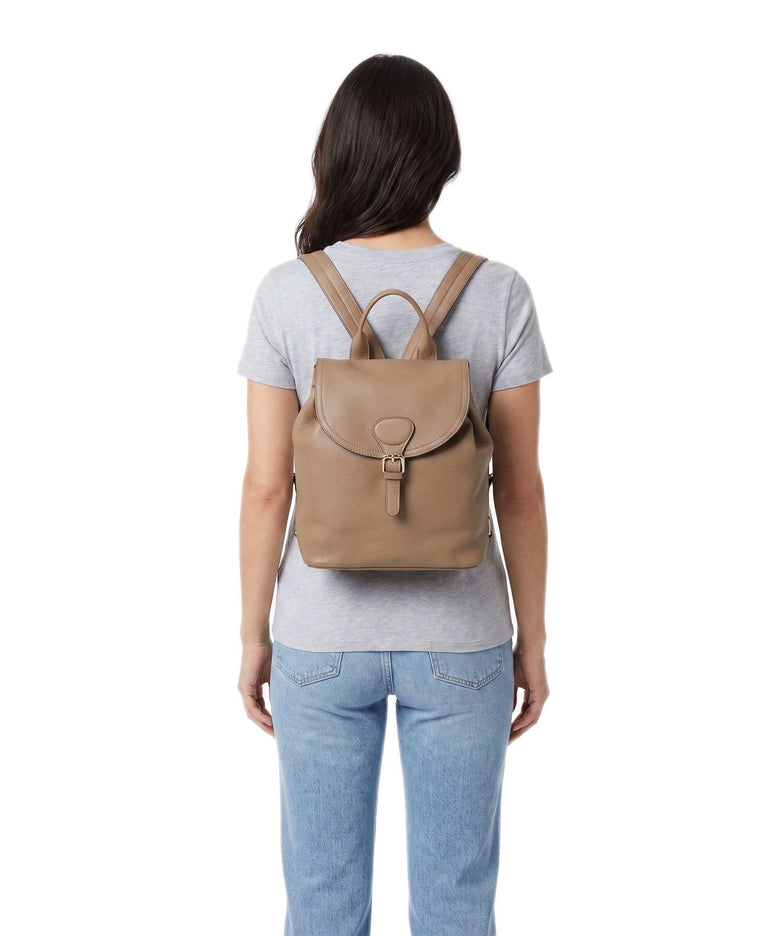 abro leather backpack Agave Daily Small bag grained cappuccino Abro Leather Backpack In Black