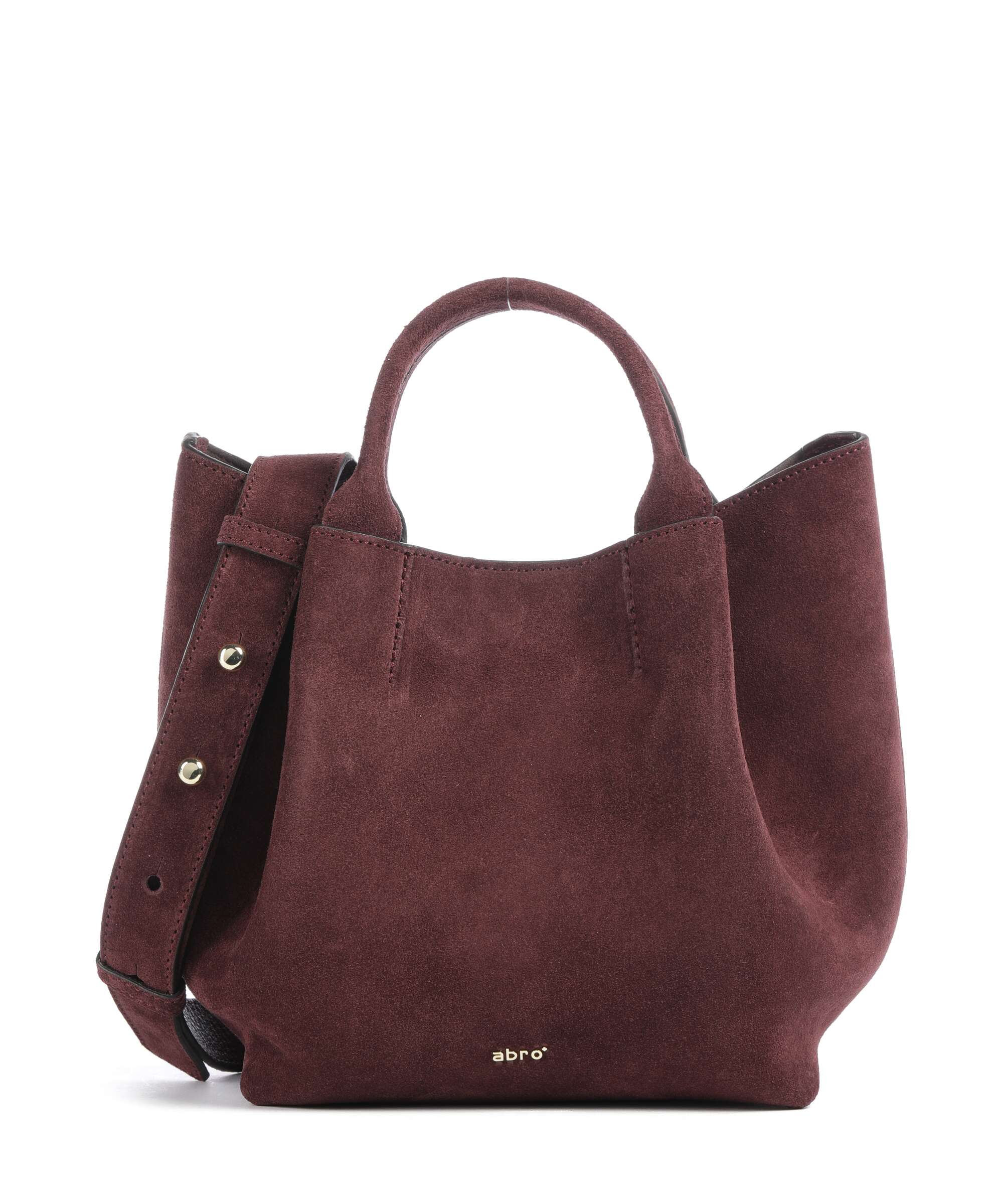 Abro Suede Essential Small Handbag burgundy