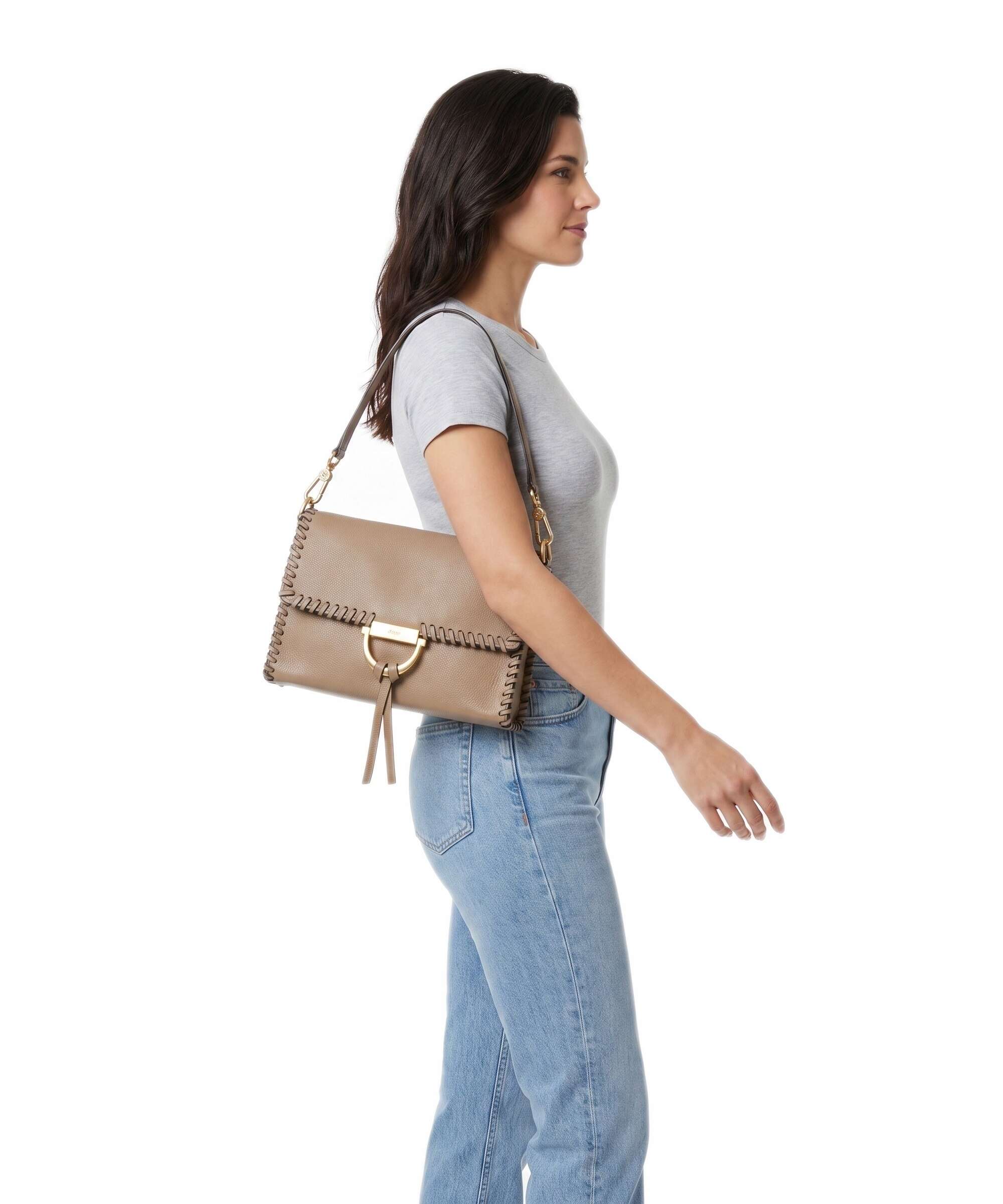 Abro Dalia Temi Stitch Shoulder bag cappuccino