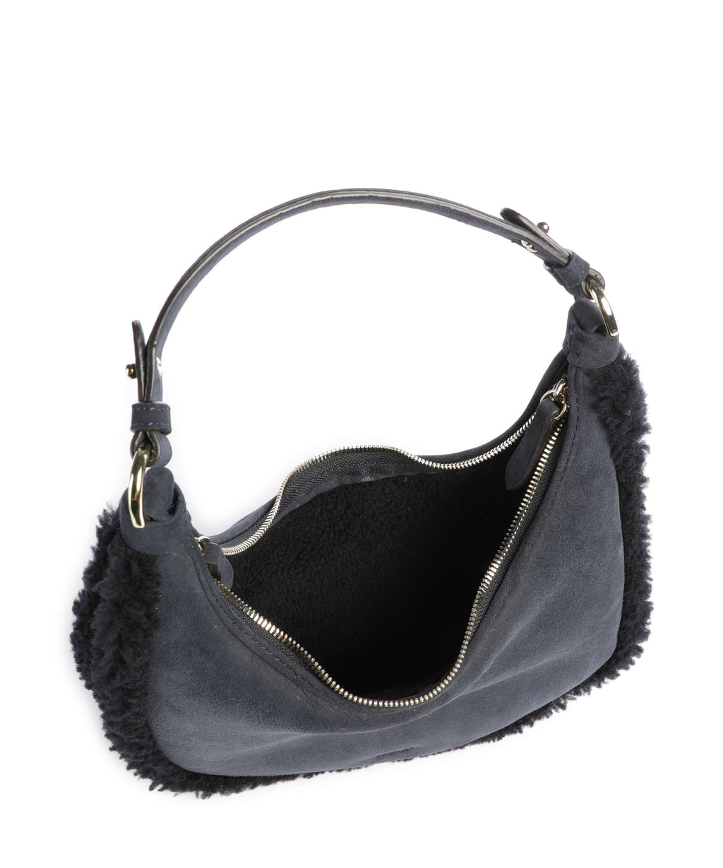 Abro Shearling Nana Mini Shoulder bag navy