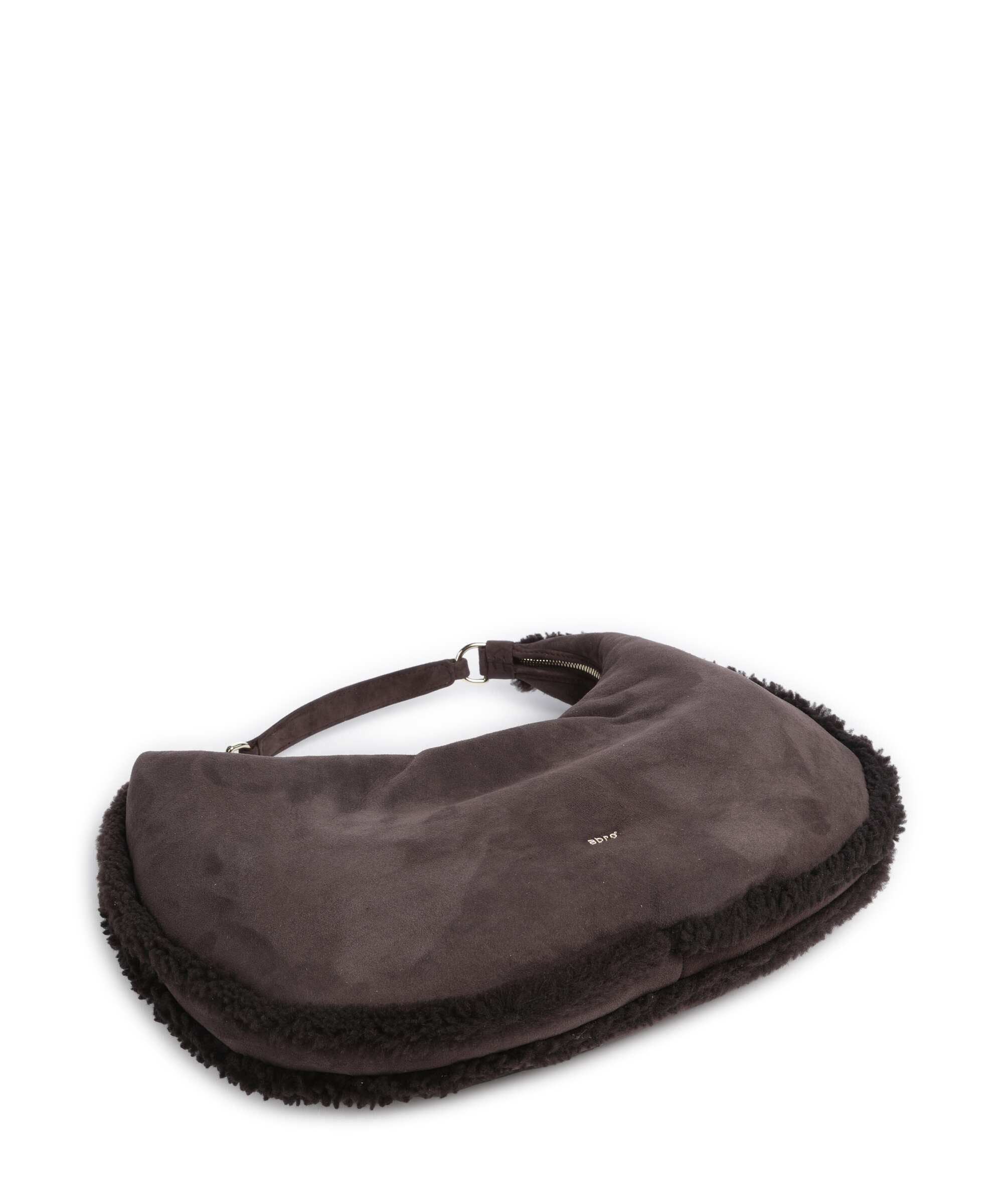 Abro Shearling Nana Big Hobo bag dark brown