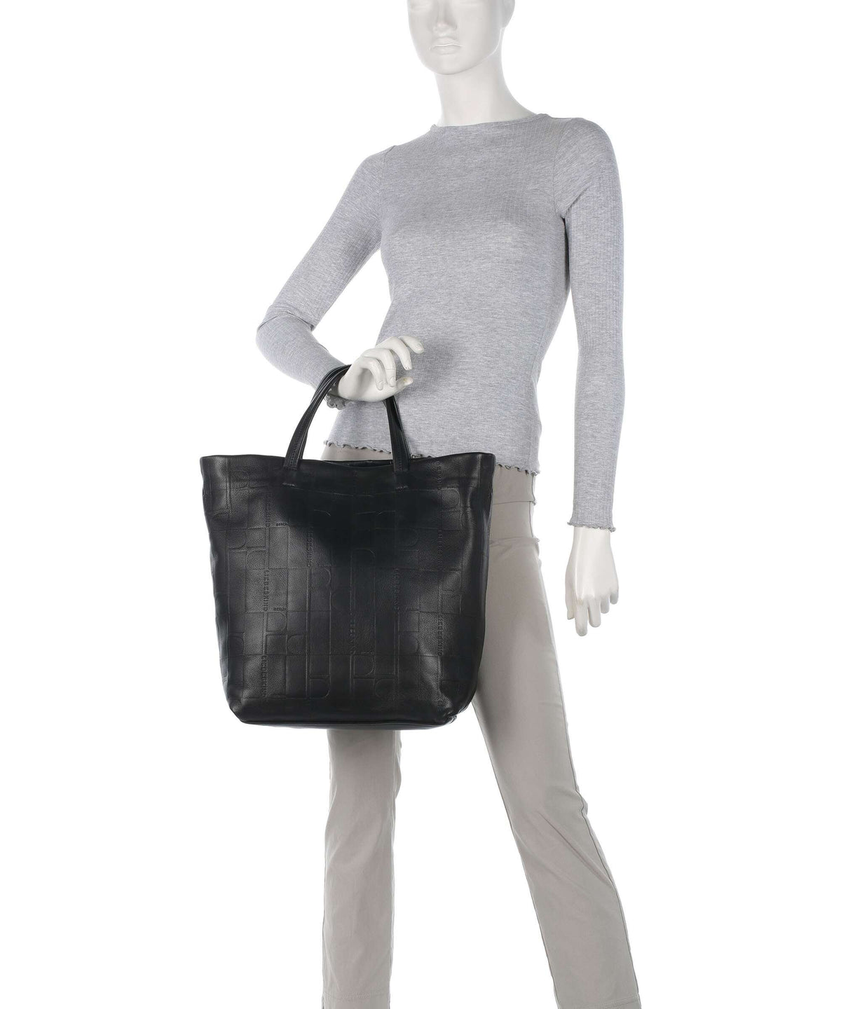 Liebeskind Hera Monogram Sheep Natural L Handbag black