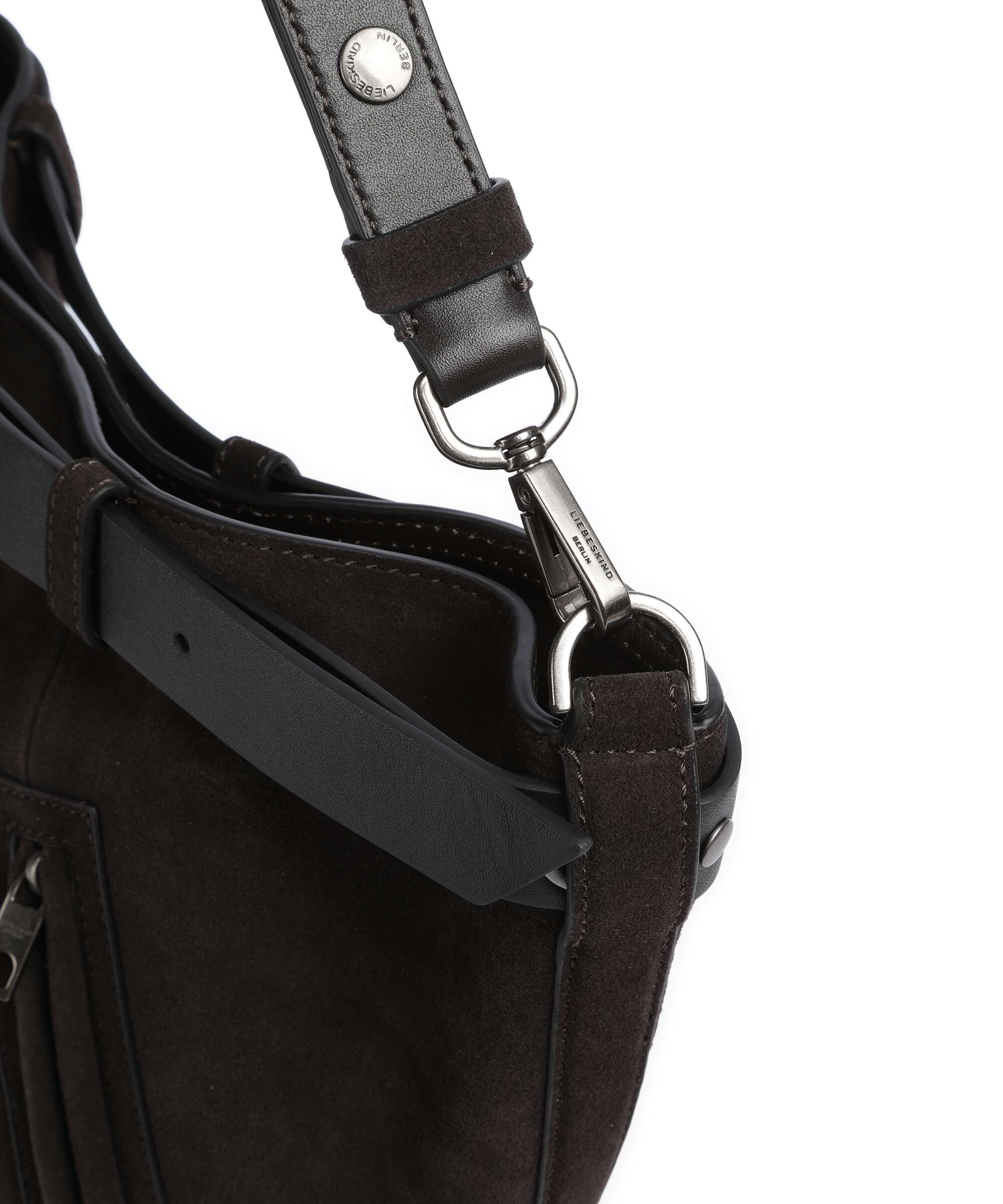 Liebeskind Zita Hydro Suede L Bucket bag deep soil