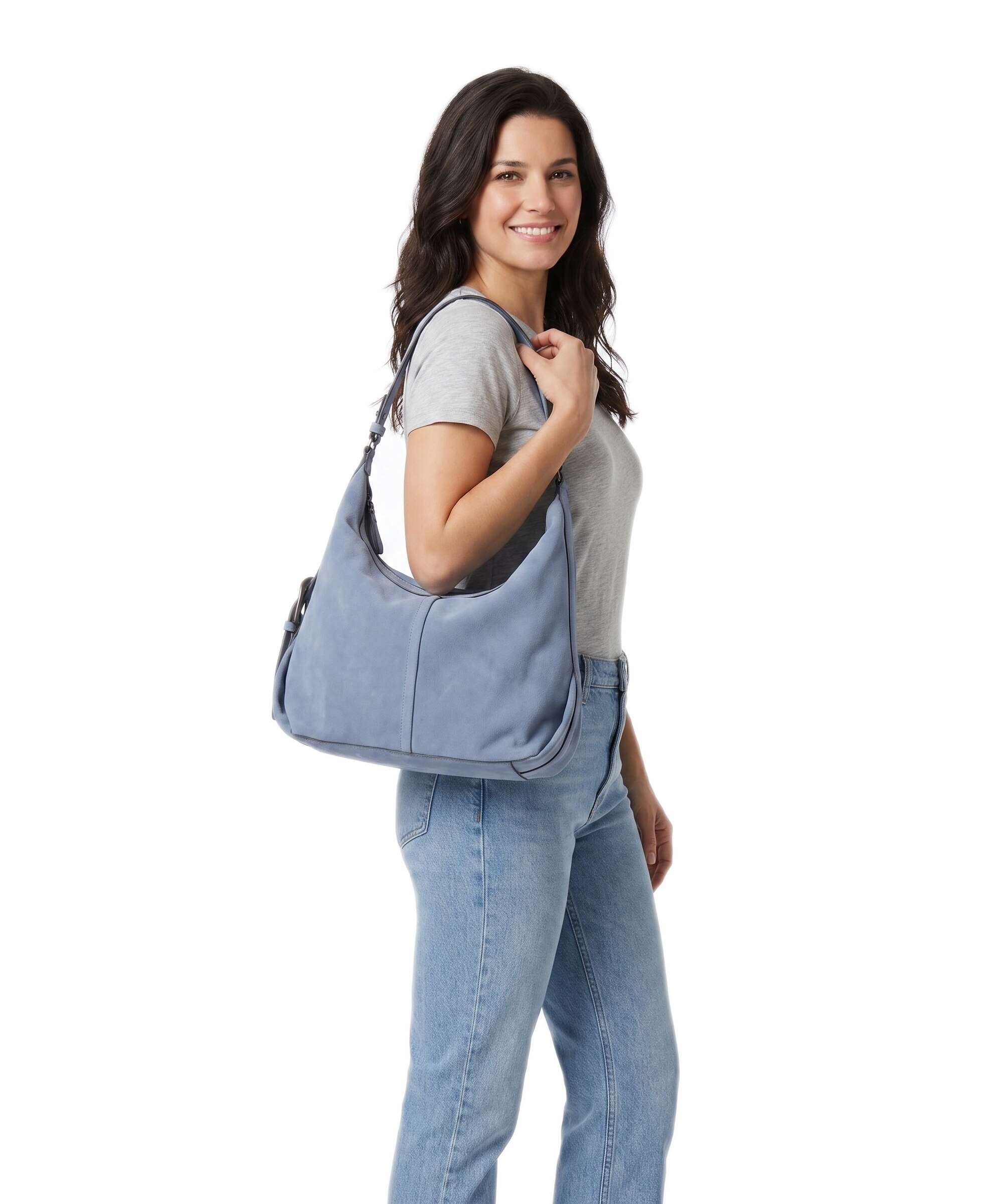 Liebeskind Paris II Hydro Suede M Hobo bag flower blue