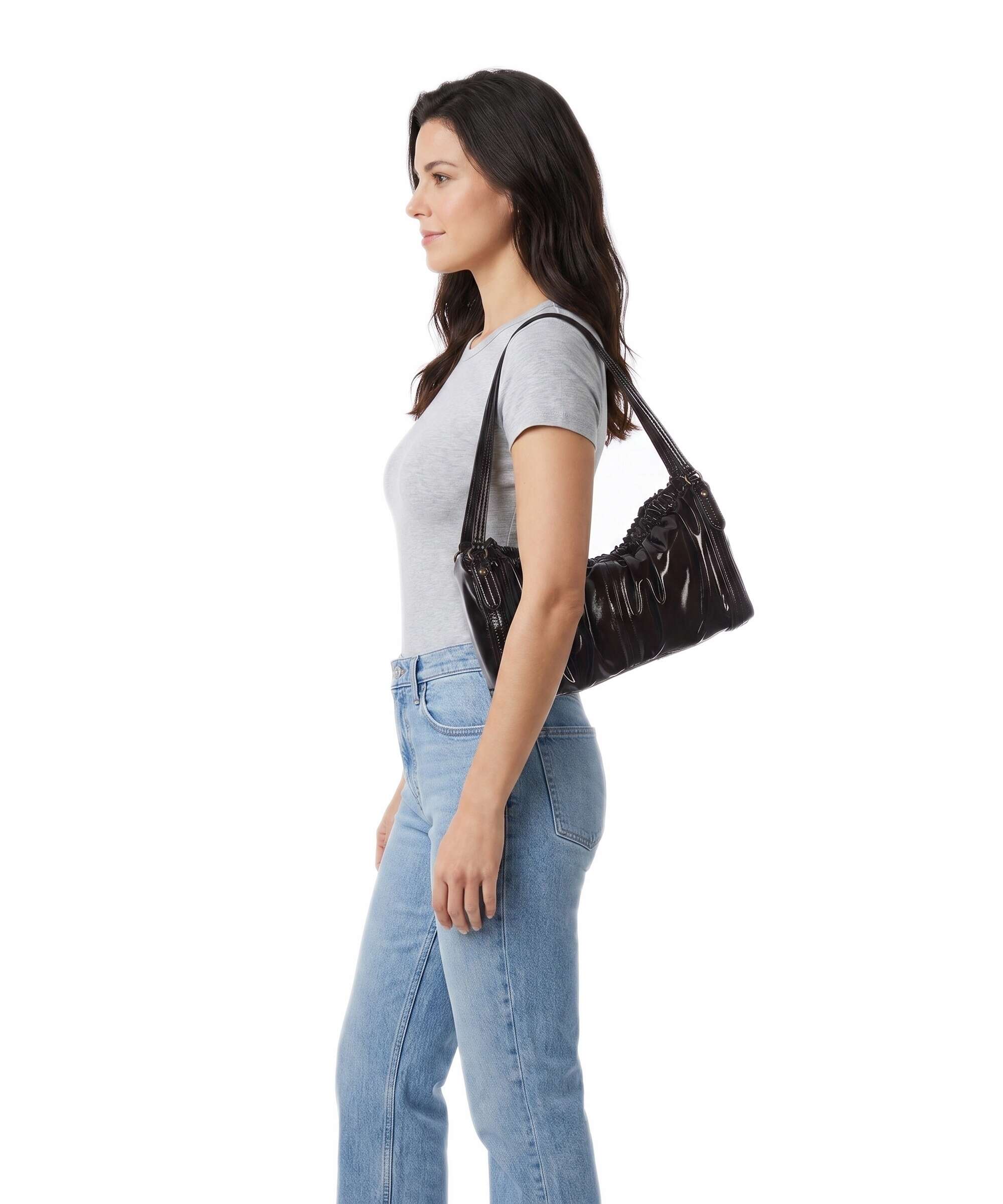 Liebeskind Faye Shiny M Shoulder bag deep soil