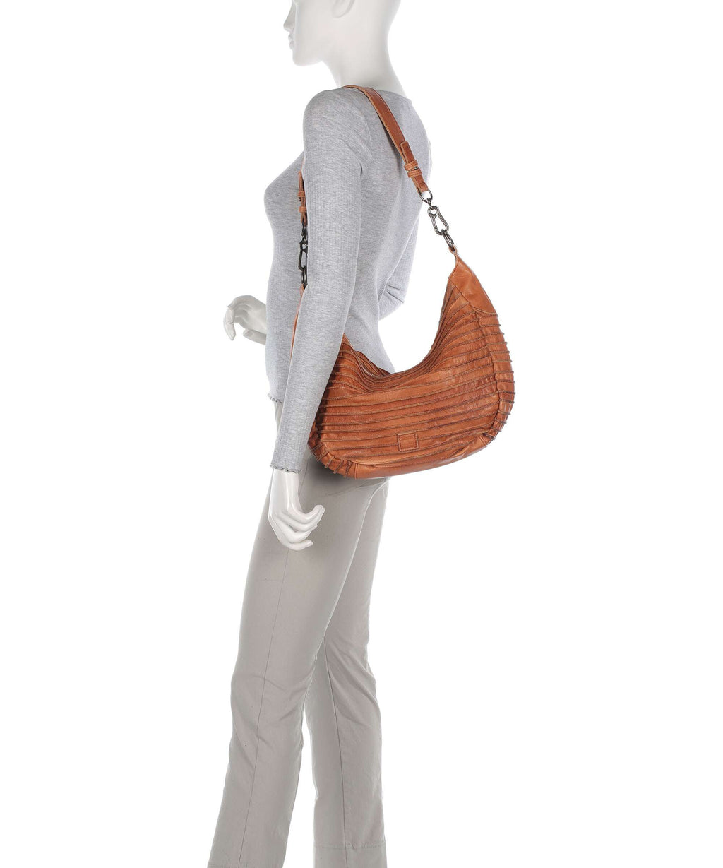 FredsBruder Bestseller Riffel Flowow Hobo bag dark caramel