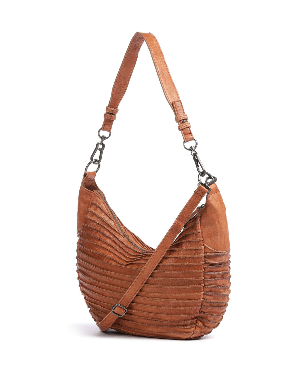 FredsBruder Bestseller Riffel Flowow Hobo bag dark caramel