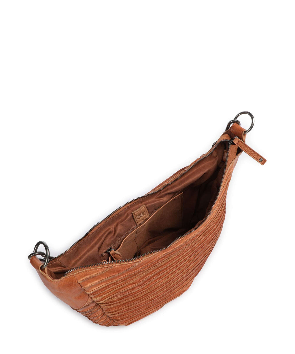 FredsBruder Bestseller Riffel Flowow Hobo bag dark caramel