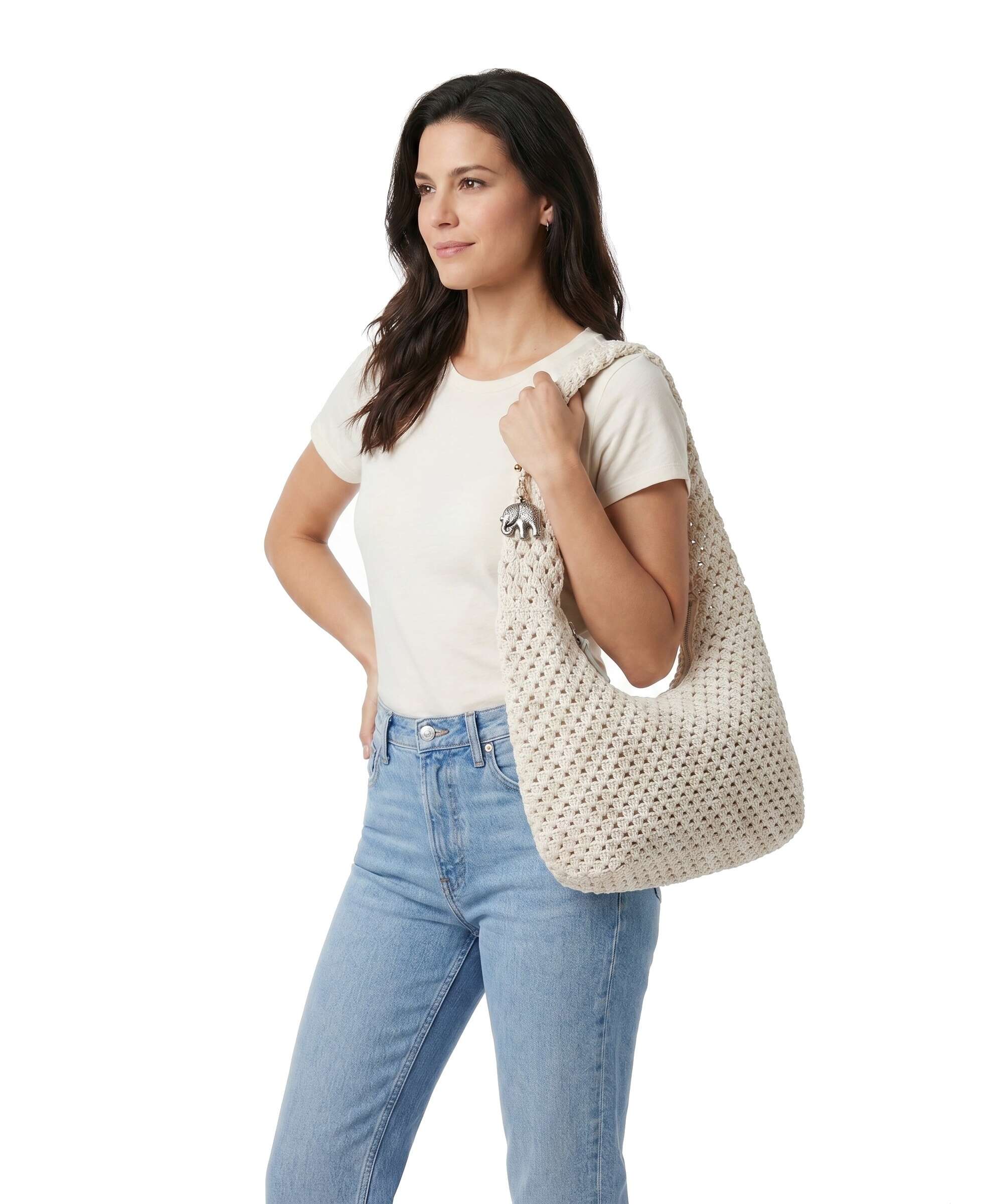 Anokhi Hobo bag beige