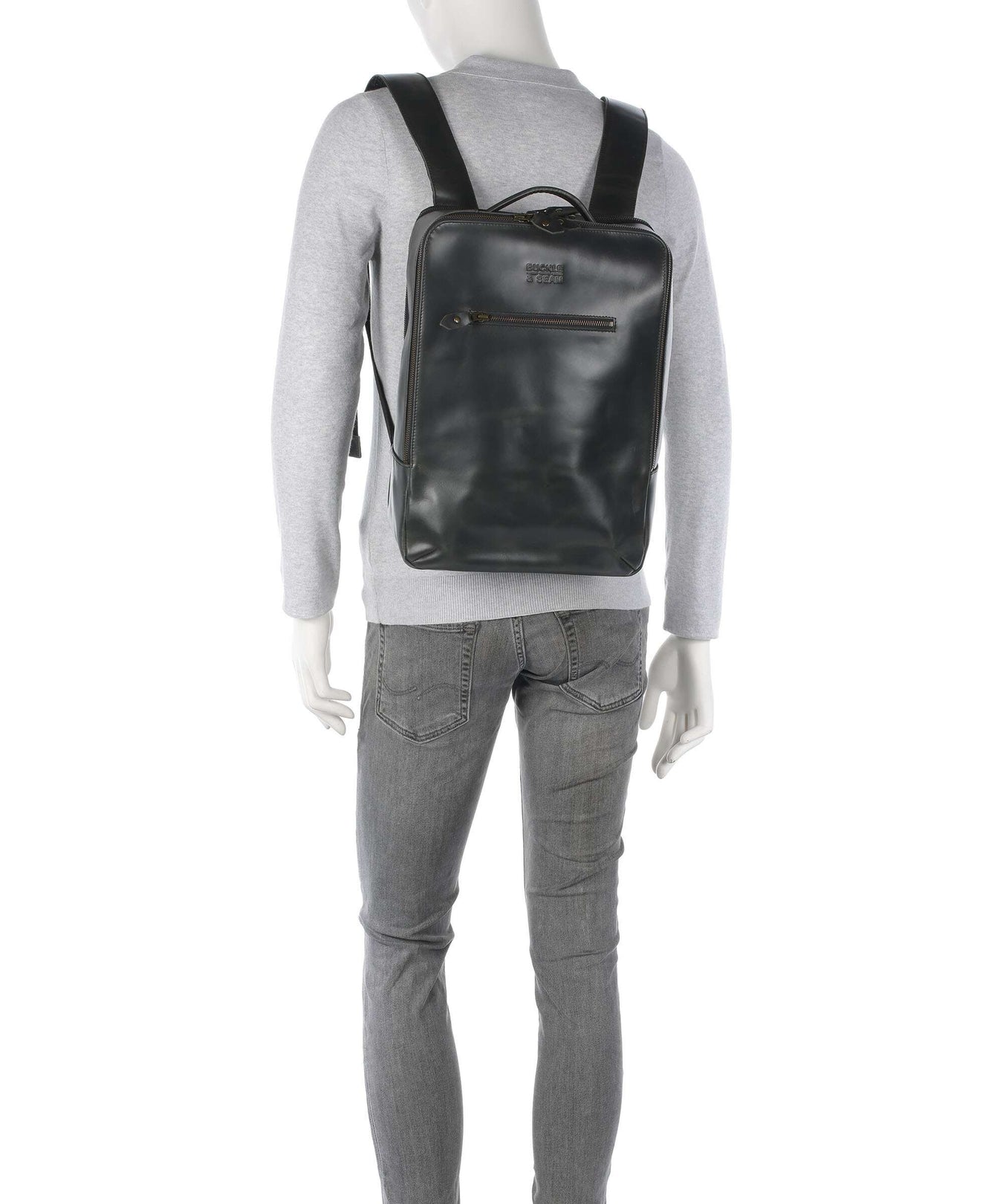 Buckle & Seam Crazy Horse Leon Backpack grey