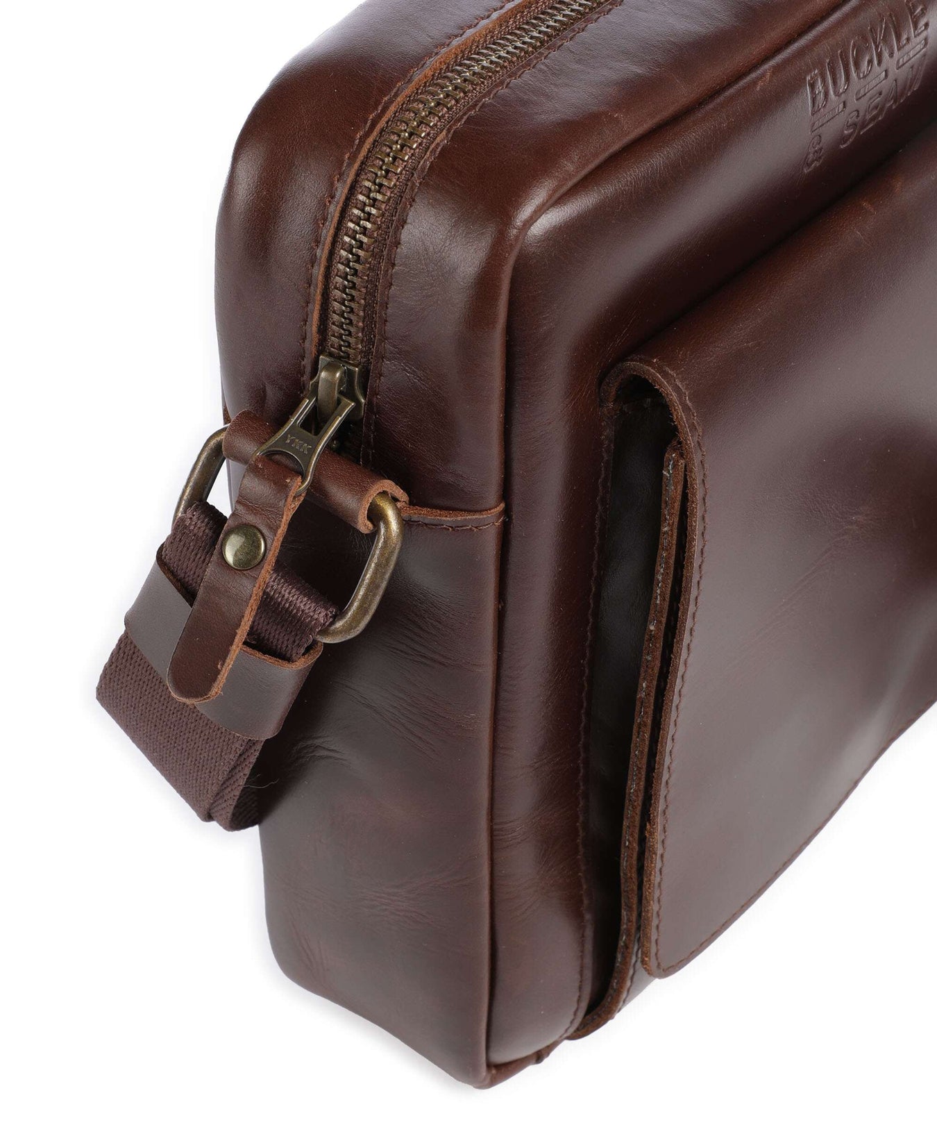 Buckle & Seam Crazy Horse Collector Crossbody bag brown