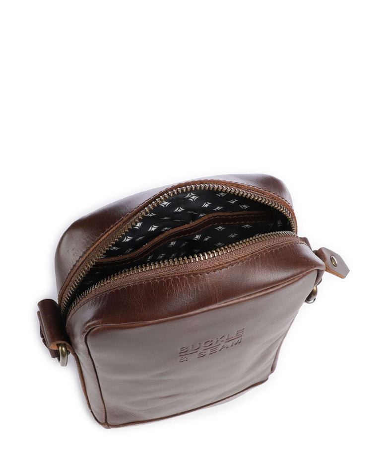 Buckle & Seam Crazy Horse Runner Crossbody bag brown
