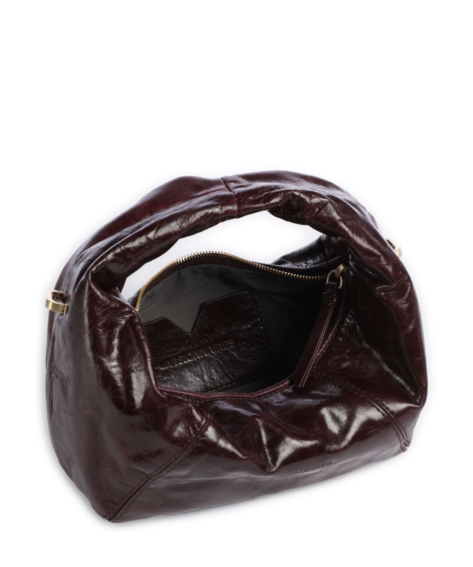 Les Visionnaires Greta Icon Crikle Mini Handbag bordeaux red