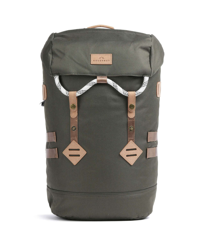 colorado leather backpack bags Doughnut Reborn Colorado Backpack 15″ recycled polyester army