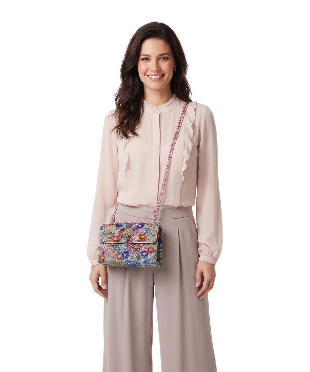 Kurt Geiger Kensington Mini Flower Shoulder bag blue