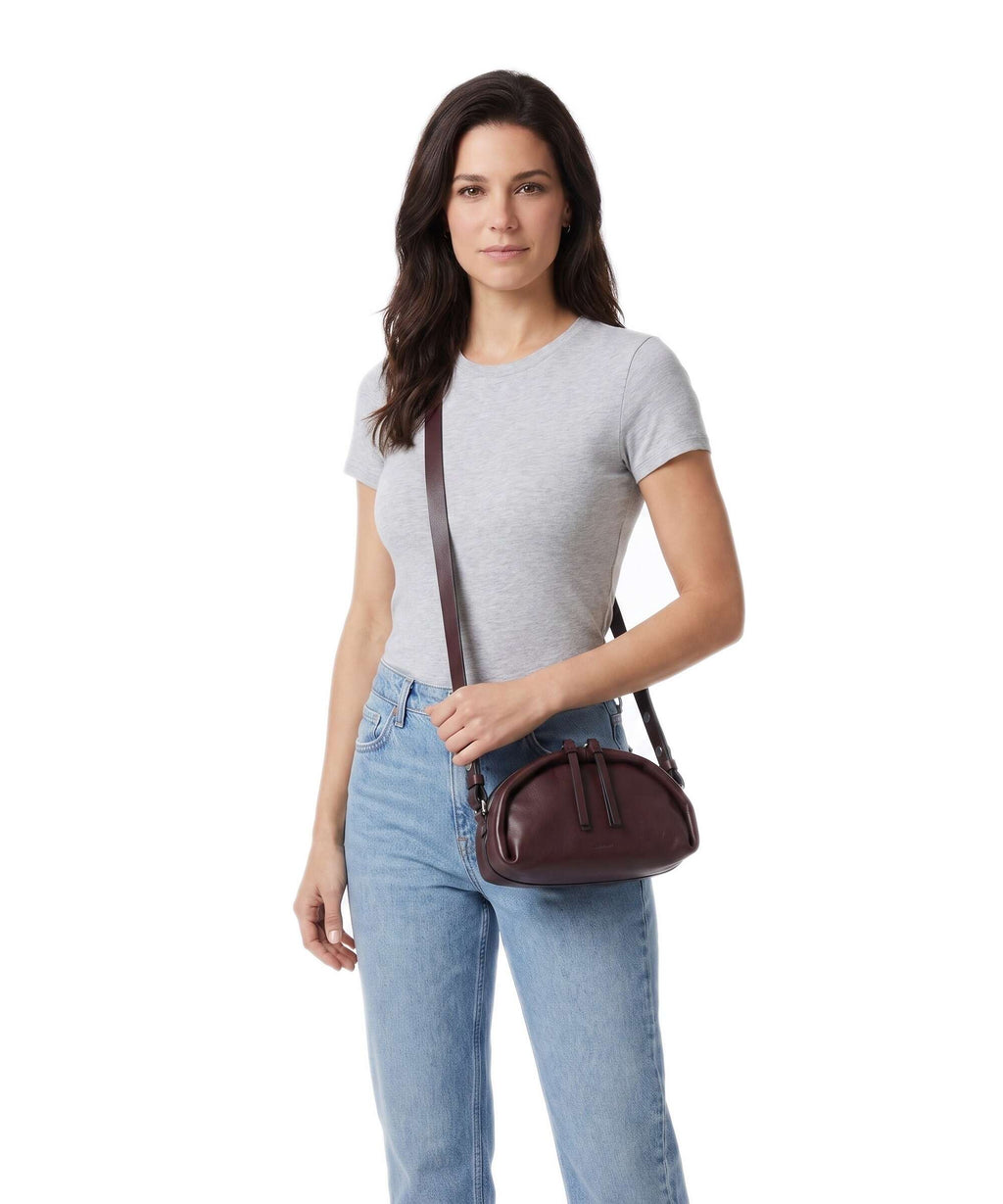 AllSaints Rosalie Arc Crossbody bag burgundy red