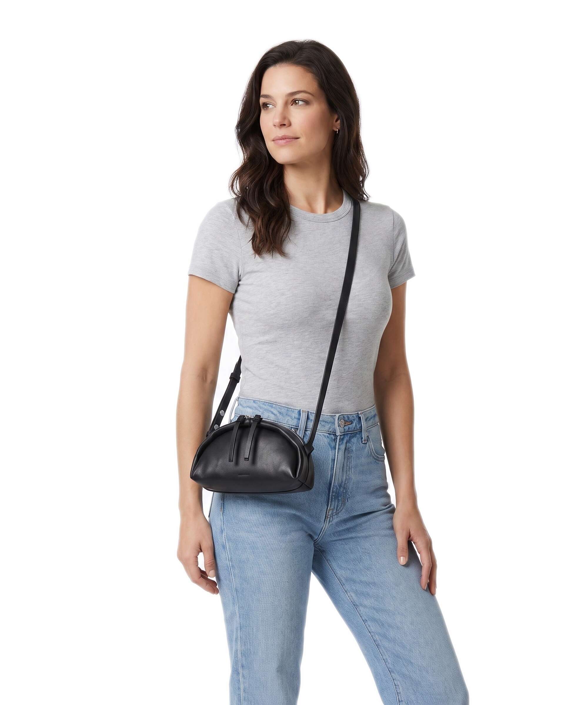 AllSaints Rosalie Arc Crossbody bag black/silver