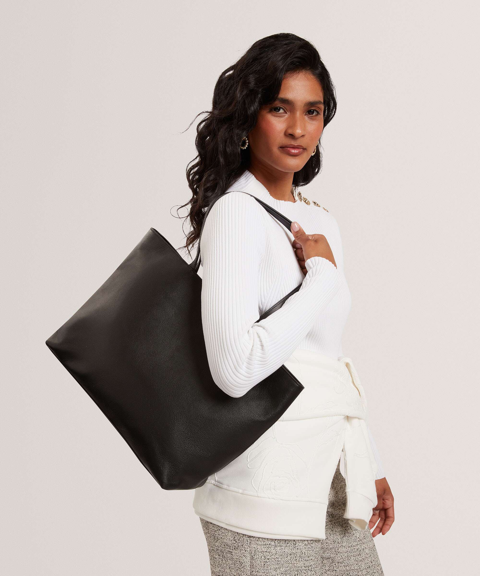Ted Baker Lenyya Tote bag grained cow leather black - 281394-BLACK