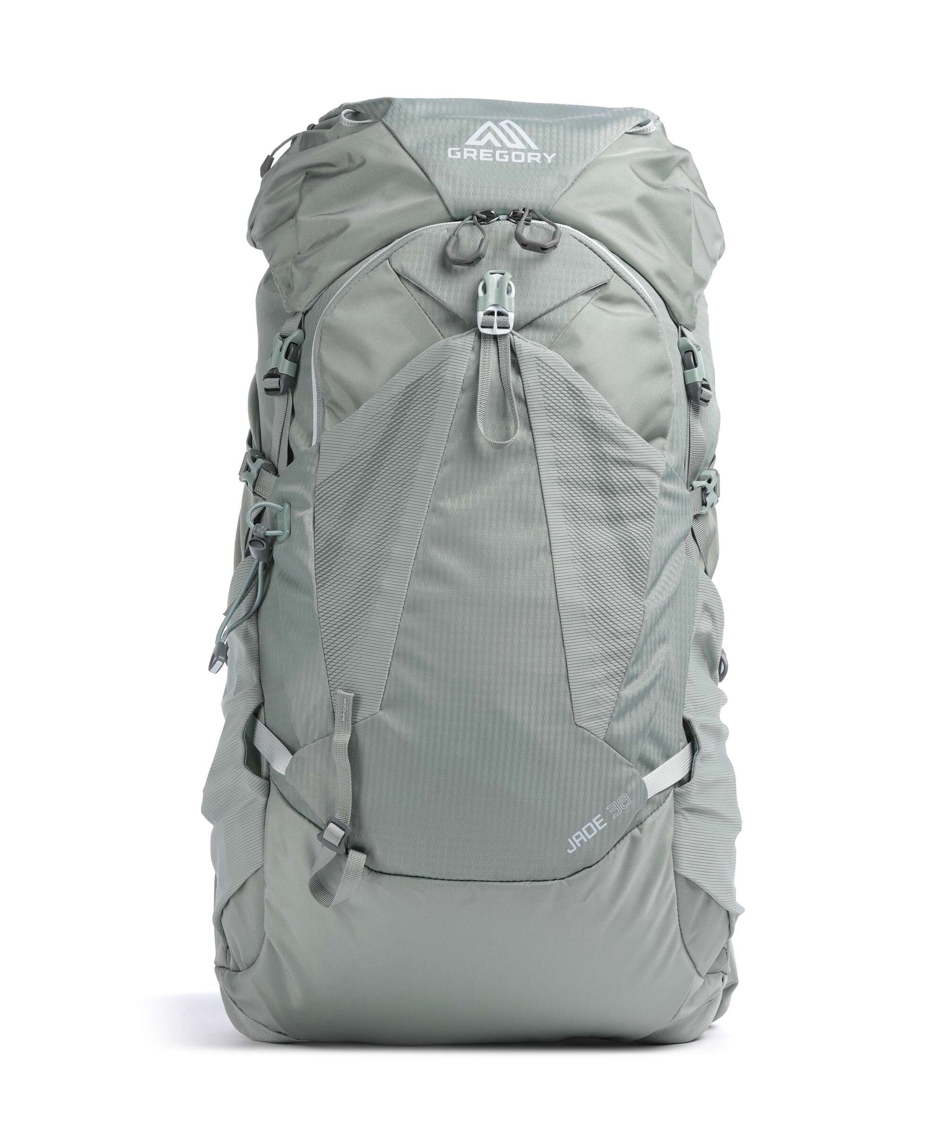 gregory backpack 38l Jade 38 RC XS/SM Hiking recycled ripstop polyester artichoke green Front Welded Loop Berkley Horizontal 4 Rod Print Size & Options:14x18 Fine Art Paper Print + FRAME #4 (RBRN)