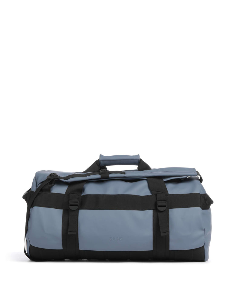 duffel bag small rains Texel Waterproof Convertible Backpack, 11.4 gal | Waterproof PU duffel for women and men; 43 L convertible backpack, U-shaped zip, internal mesh pockets, padded straps The lower part of the flap is also equipped with two mesh pockets with zipper RAINS Texel Duffel Bag Small